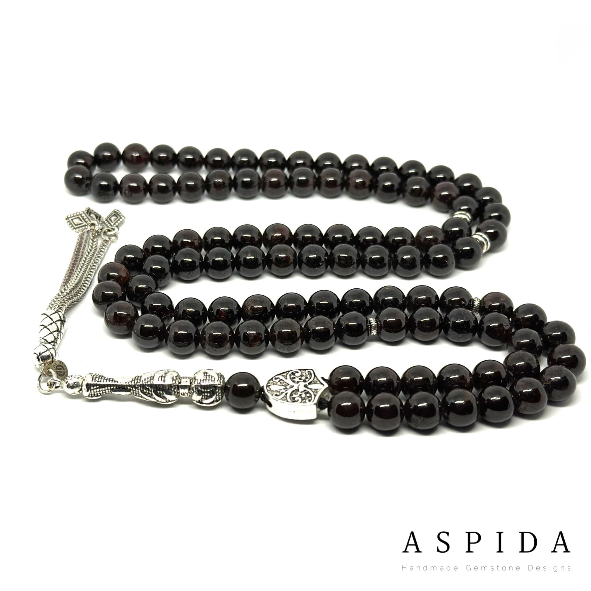 Real Garnet Gemstone, Islamic Prayer 99 Beads, Tasbih, Tesbih, Misbaha, Tasbeeh, Sibha, Rosary, Tasbih 99, Tasbih Personalized 8 mm, Premium - image 3
