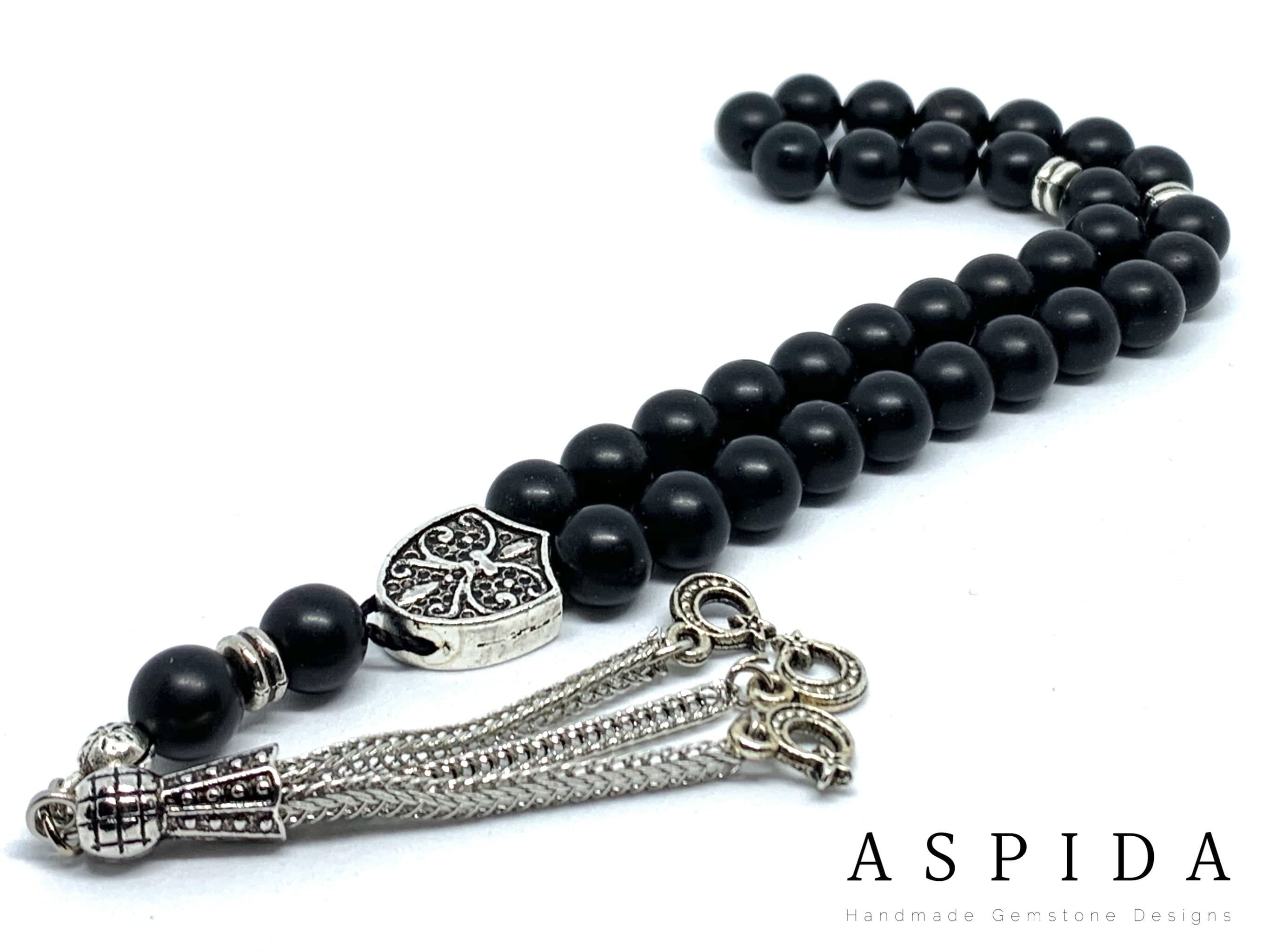 Real Matte Onyx  Natural Crystal Gemstone Personalized Tasbih 33, Prayer Beads, Tesbih, Misbaha, Tasbeeh, Sibha, Rosary, Premium Quality