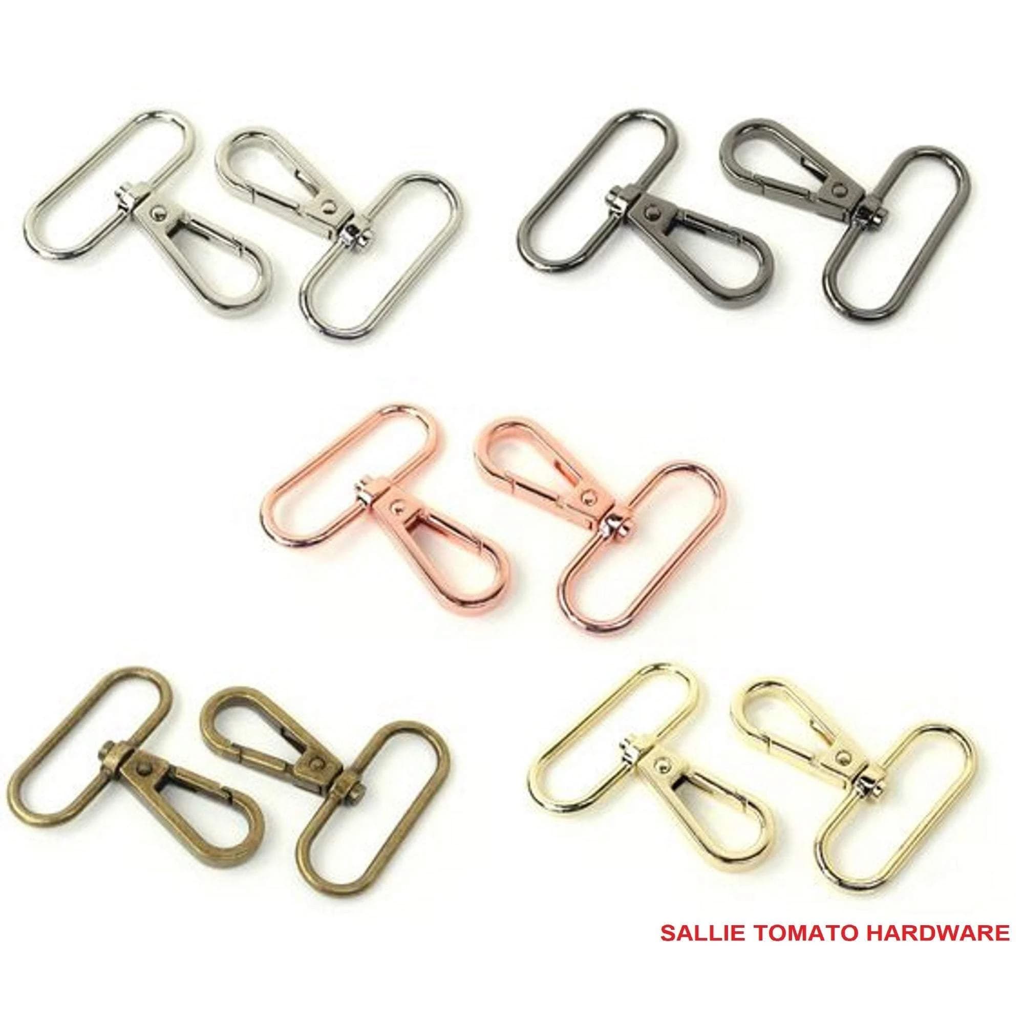 BAG HARDWARE by Sallie Tomato - Swivel Hook - Flat - 1 1/2" INCH - 1.5" inch - 38mm - Decorative - Multiple Colors - 2 Per Pack - ( STS180 )