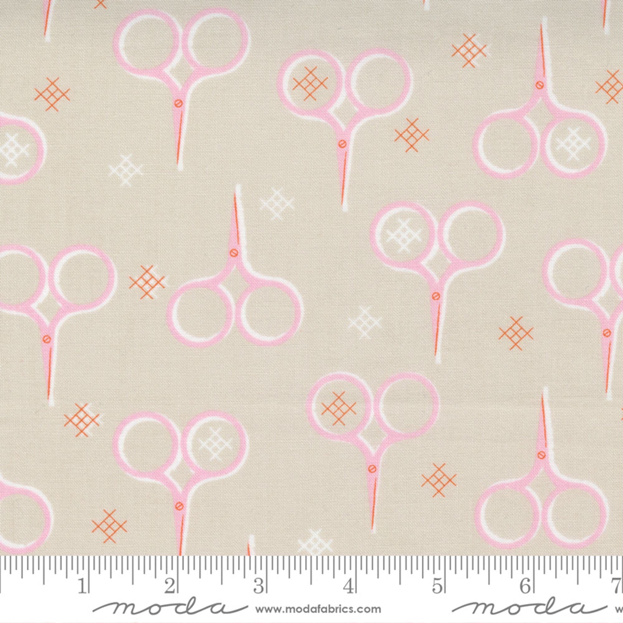 MAKE TIME - Scissors on Cloud color Quilting Cotton Fabric - by Aneela Hoey - Moda - ( 24571 16 )