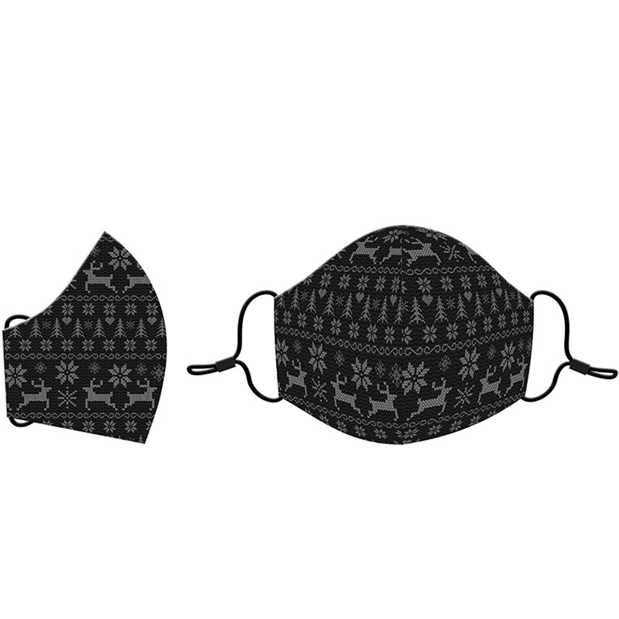 FACE MASK - Cotton Face Mask - Nordic Stitch - Holiday - Adult Size -  by Punch Studio - ( NORDIC-81071 )