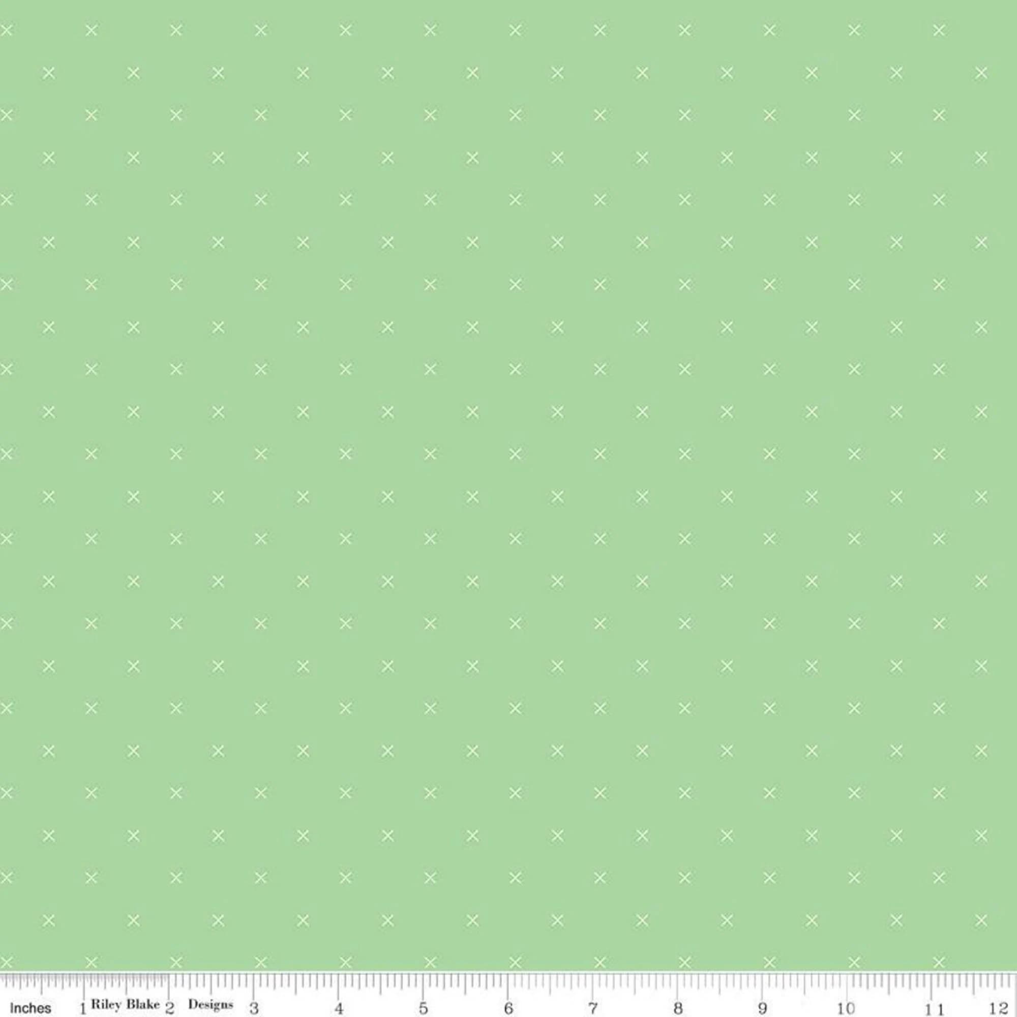 BEE CROSS STITCH - X’s on Leaf color Quilting Cotton Fabric - Lori Holt of Bee in My Bonnet - Riley Blake Designs - C745-Leaf