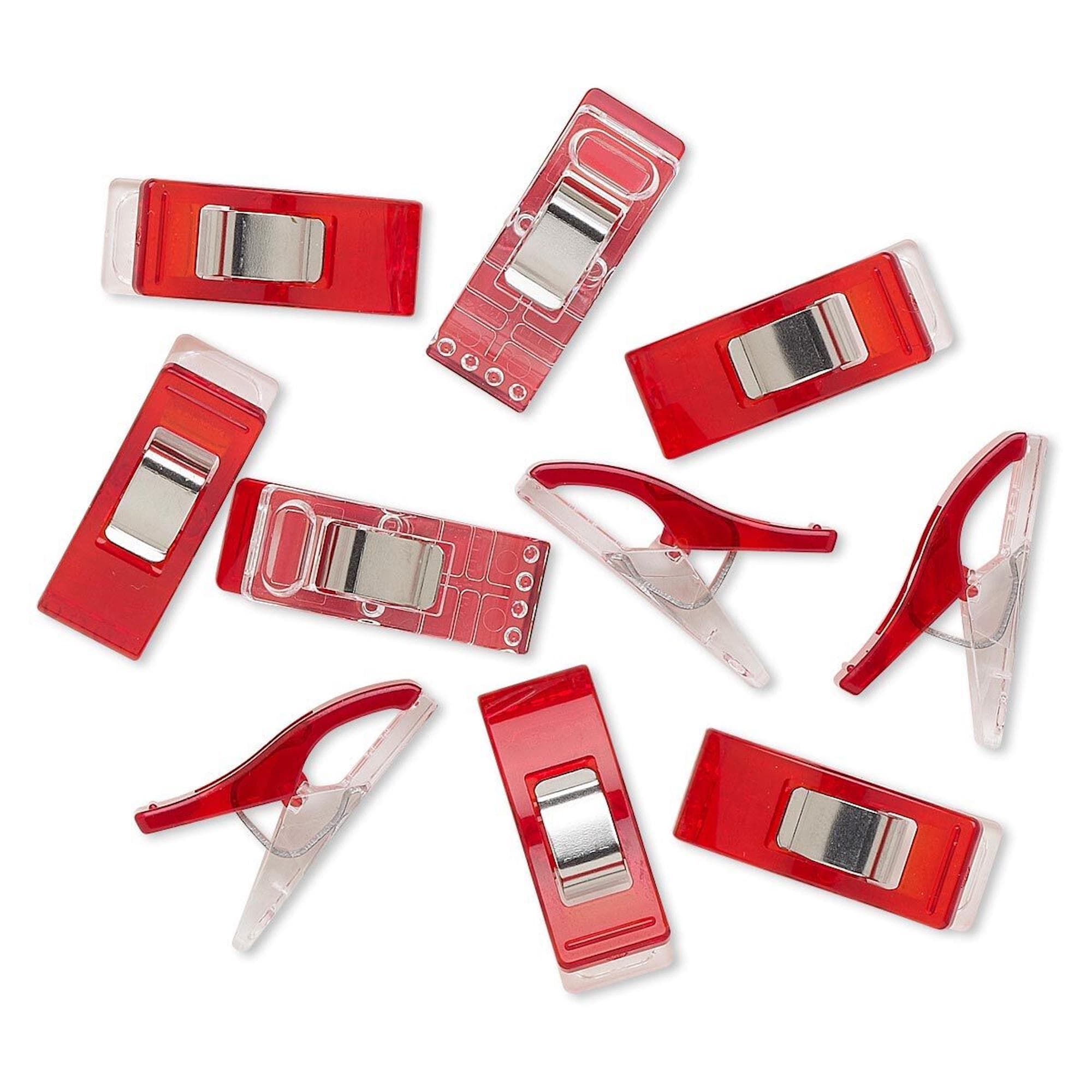 WONDER CLIPS - Red Color  - 10 Pack - by Clover - ( 3155CV )
