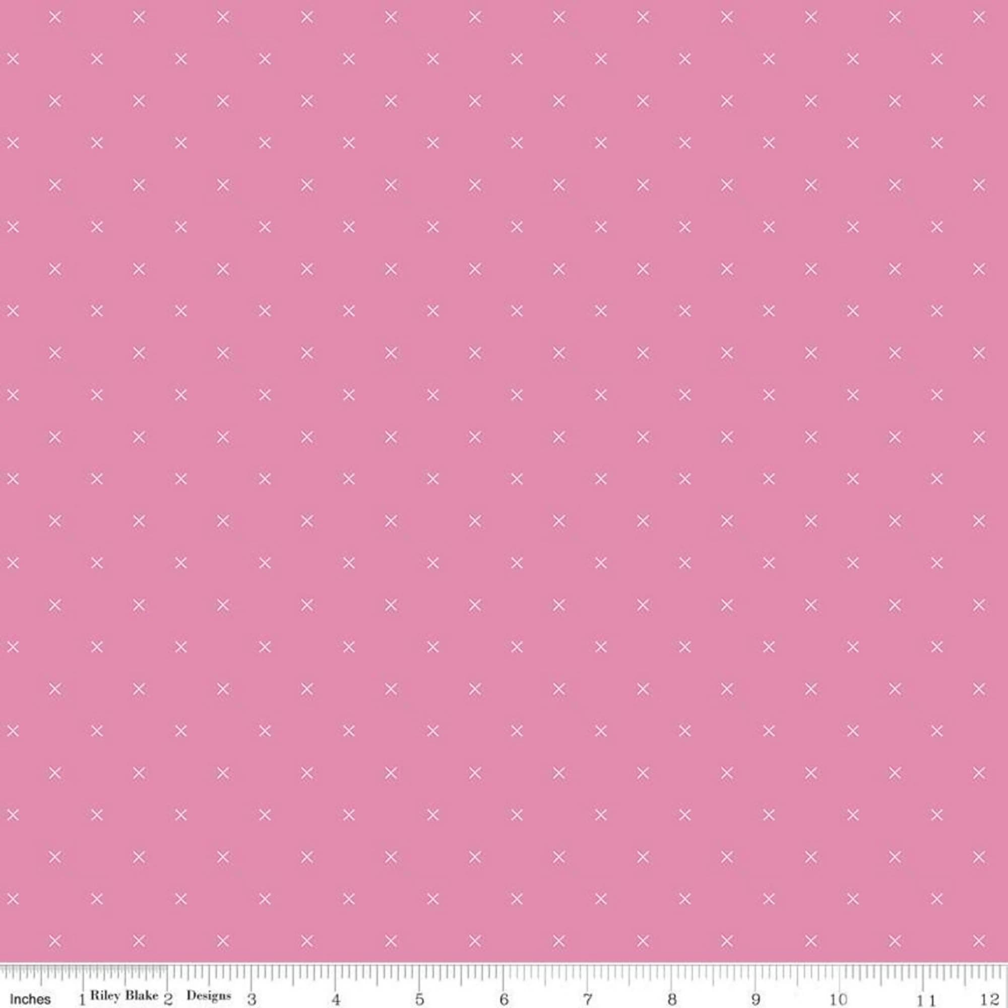 BEE CROSS STITCH - X's on Taffy color Quilting Cotton Fabric - Lori Holt of Bee in My Bonnet - Riley Blake Designs - C745-Taffy