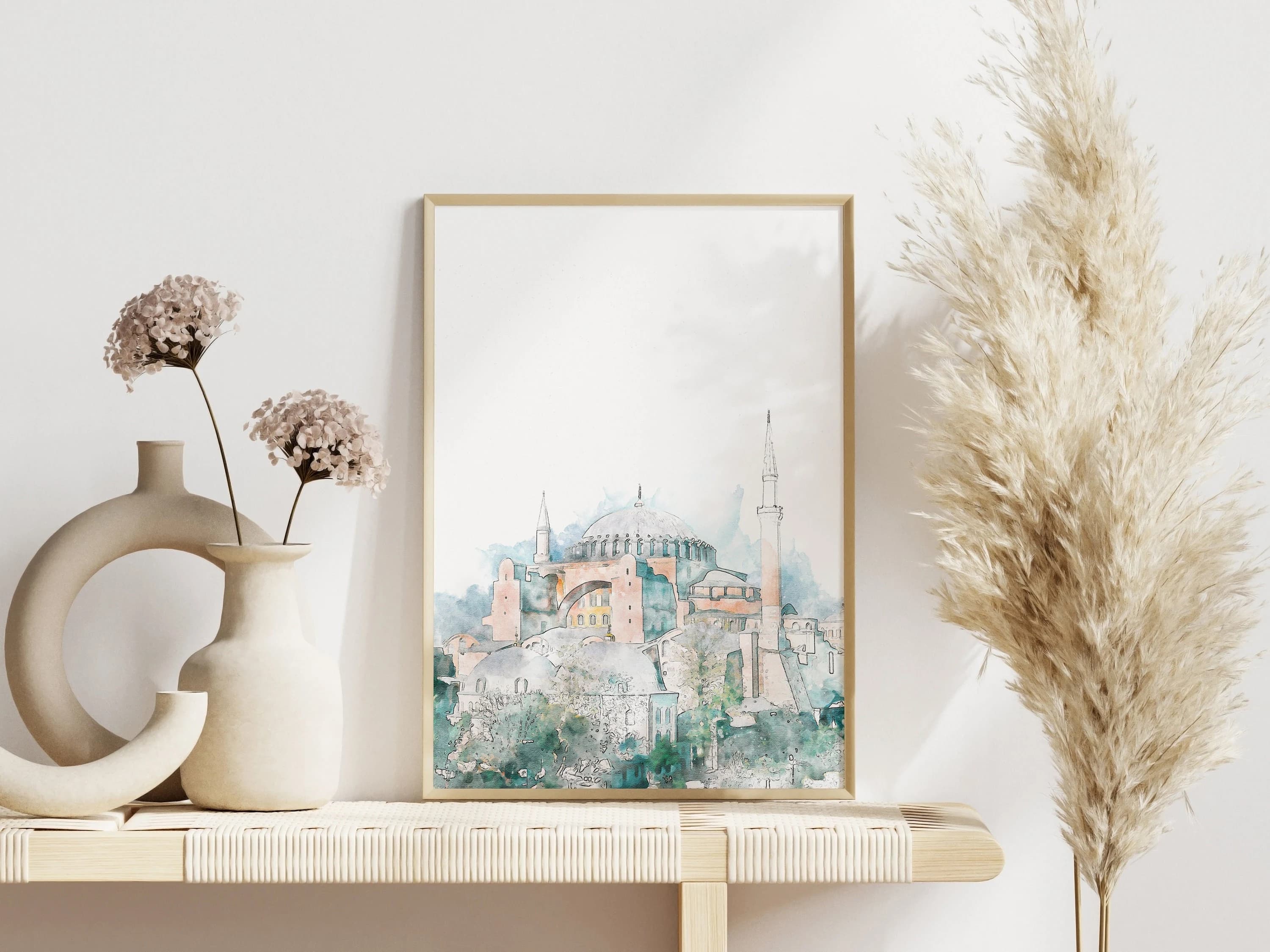 Ayasofya Print, Hagia Sophia Islamic Wall Art, Istanbul Poster, Islamic Painting, Boho Wall Decor, Islamic Poster Print, Digital Printable