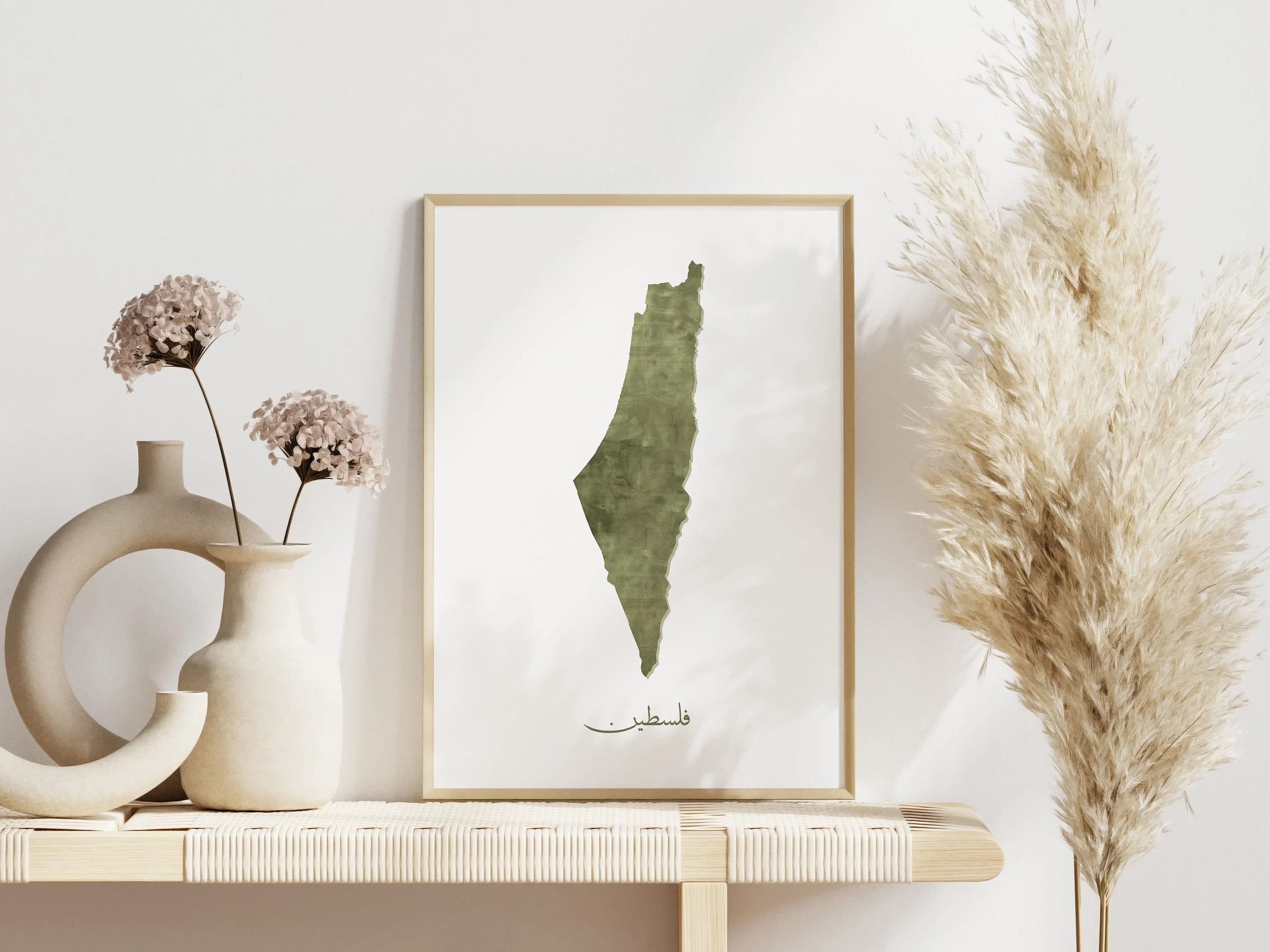 Palestine Map Wall Art, Palestine Art Download, Printable Palestine Poster, Jerusalem Gaza Map, Free Palestine Digital, Islamic Wall Art
