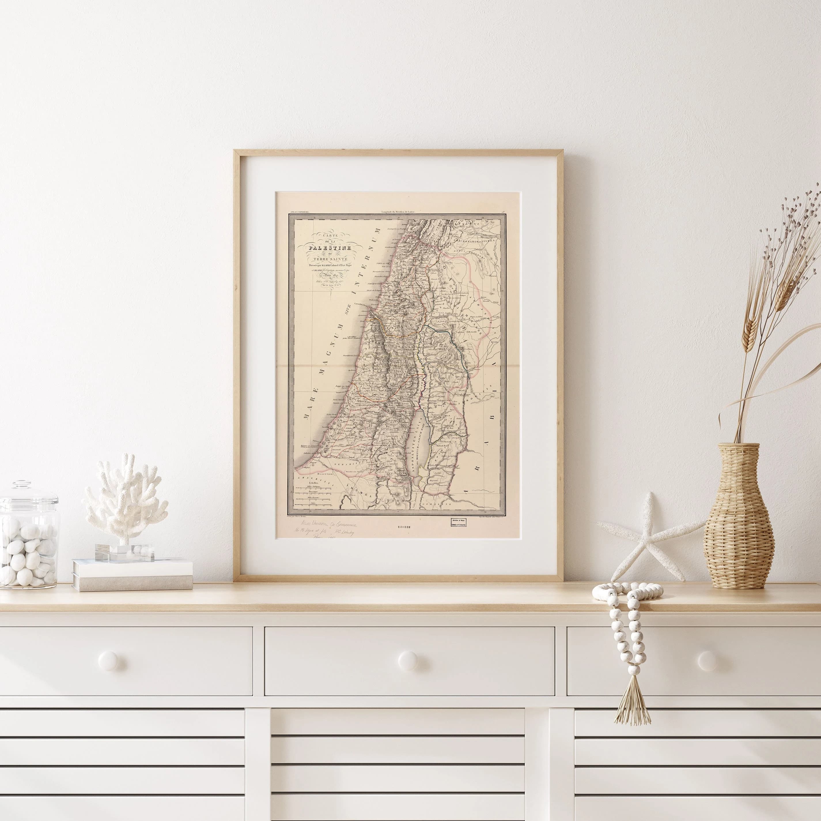 Vintage Palestine Map, Palestine Wall Art Download, Printable Palestine Poster, Jerusalem Gaza Map, Free Palestine Digital, Islamic Wall Art
