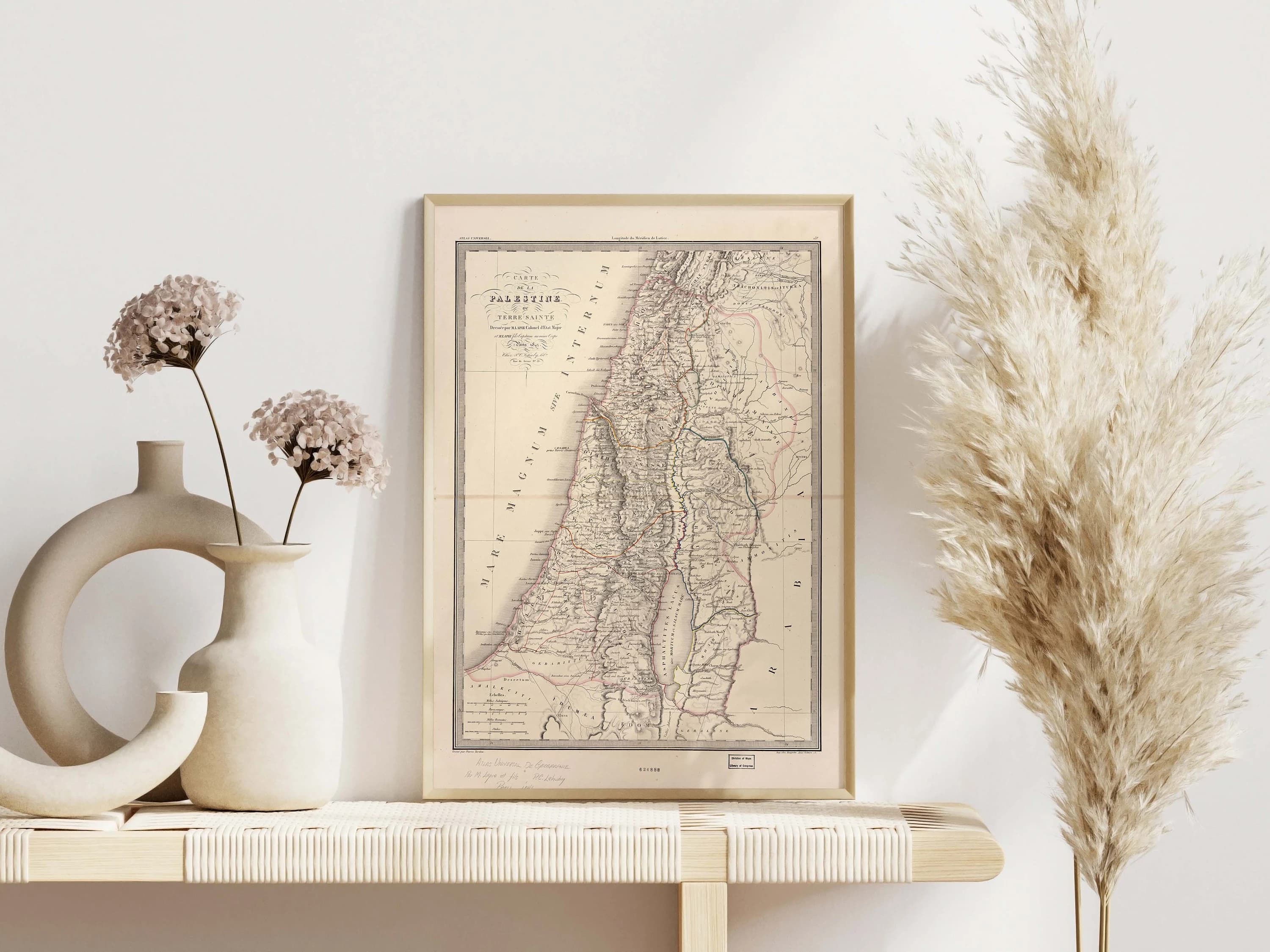 Vintage Palestine Map, Palestine Wall Art Download, Printable Palestine Poster, Jerusalem Gaza Map, Free Palestine Digital, Islamic Wall Art - image 3