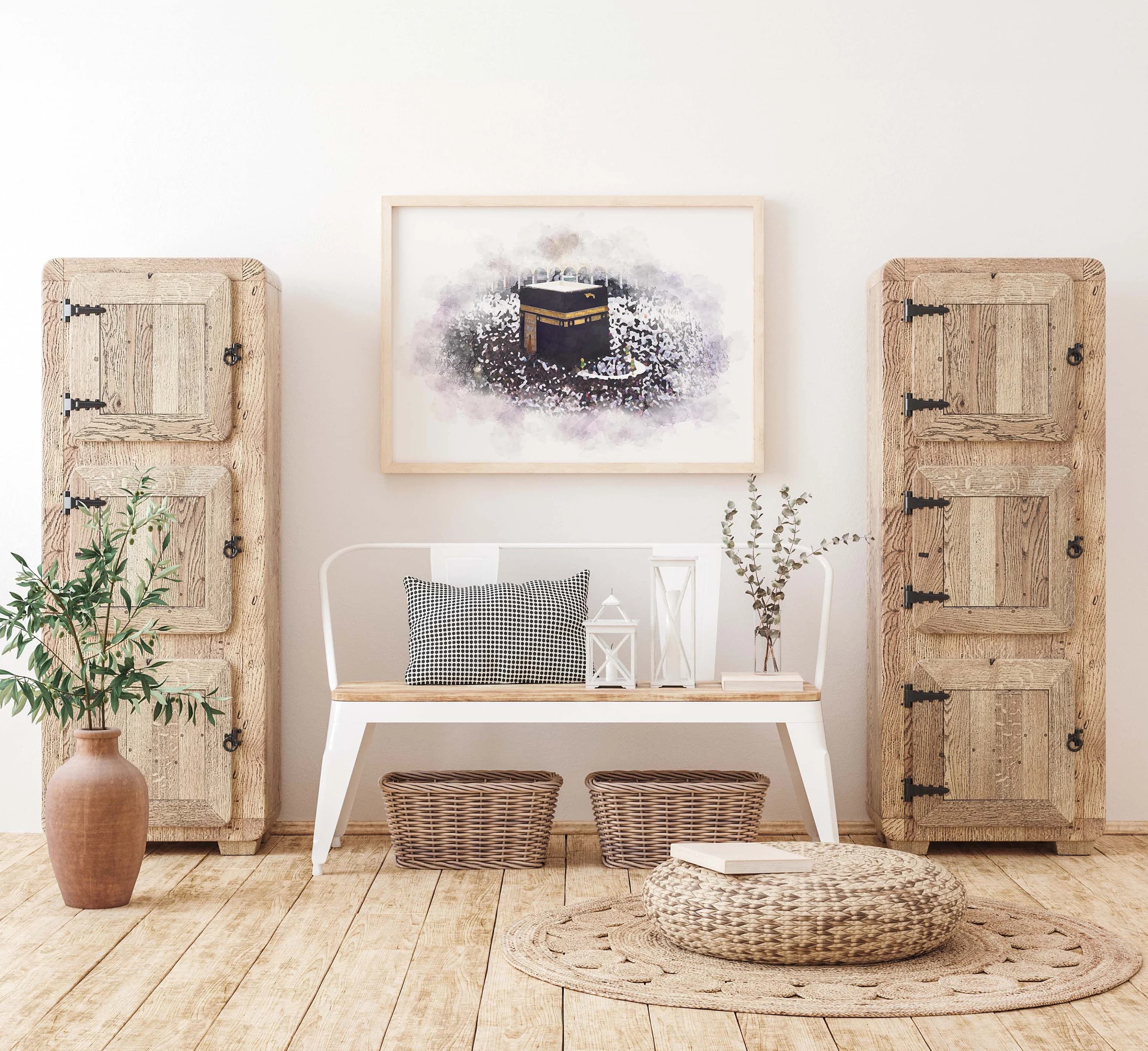 Kaaba Painting, Islamic Wall Art, Islamic Mecca Poster Print, Islamic Digital Painting, Printable Wall Decor, Ramadan Decorations, Eid Print - image 3