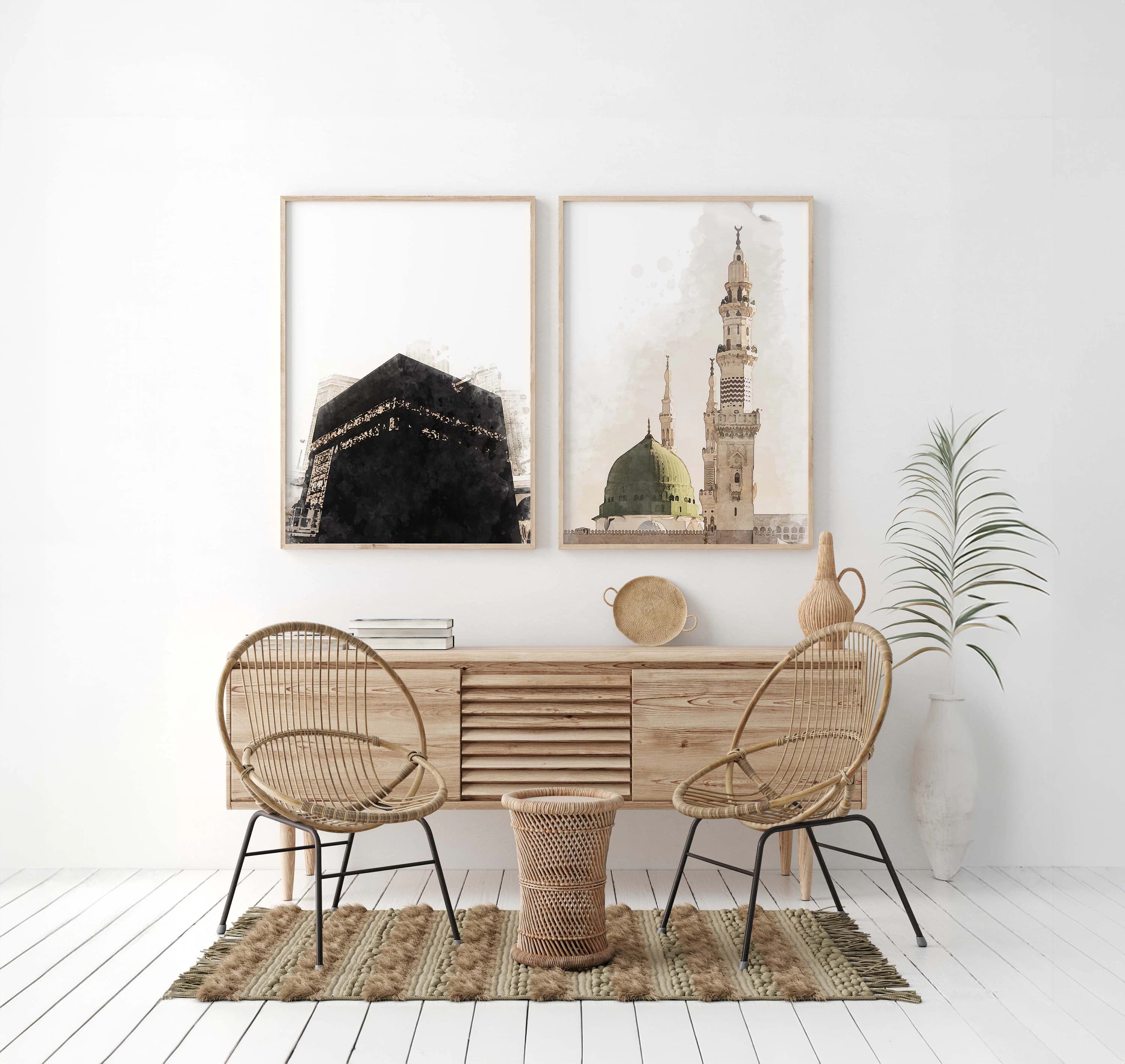 Kaaba Mecca & Masjid an-Nabawi Watercolor Print Set (Digital Painting) - image 4