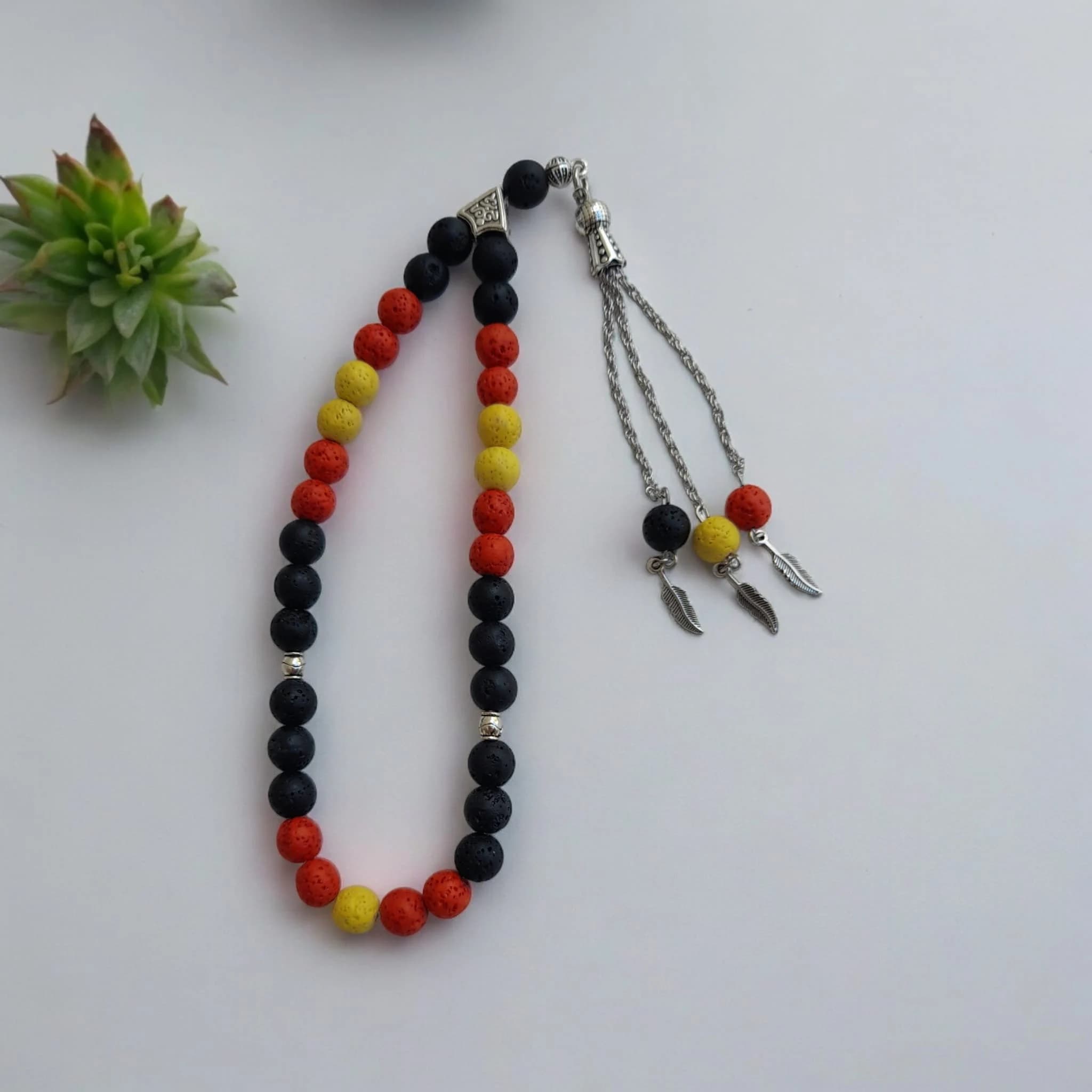 German Flag Tesbih: Handcrafted Islamic Prayer Beads, Deutschland Gift