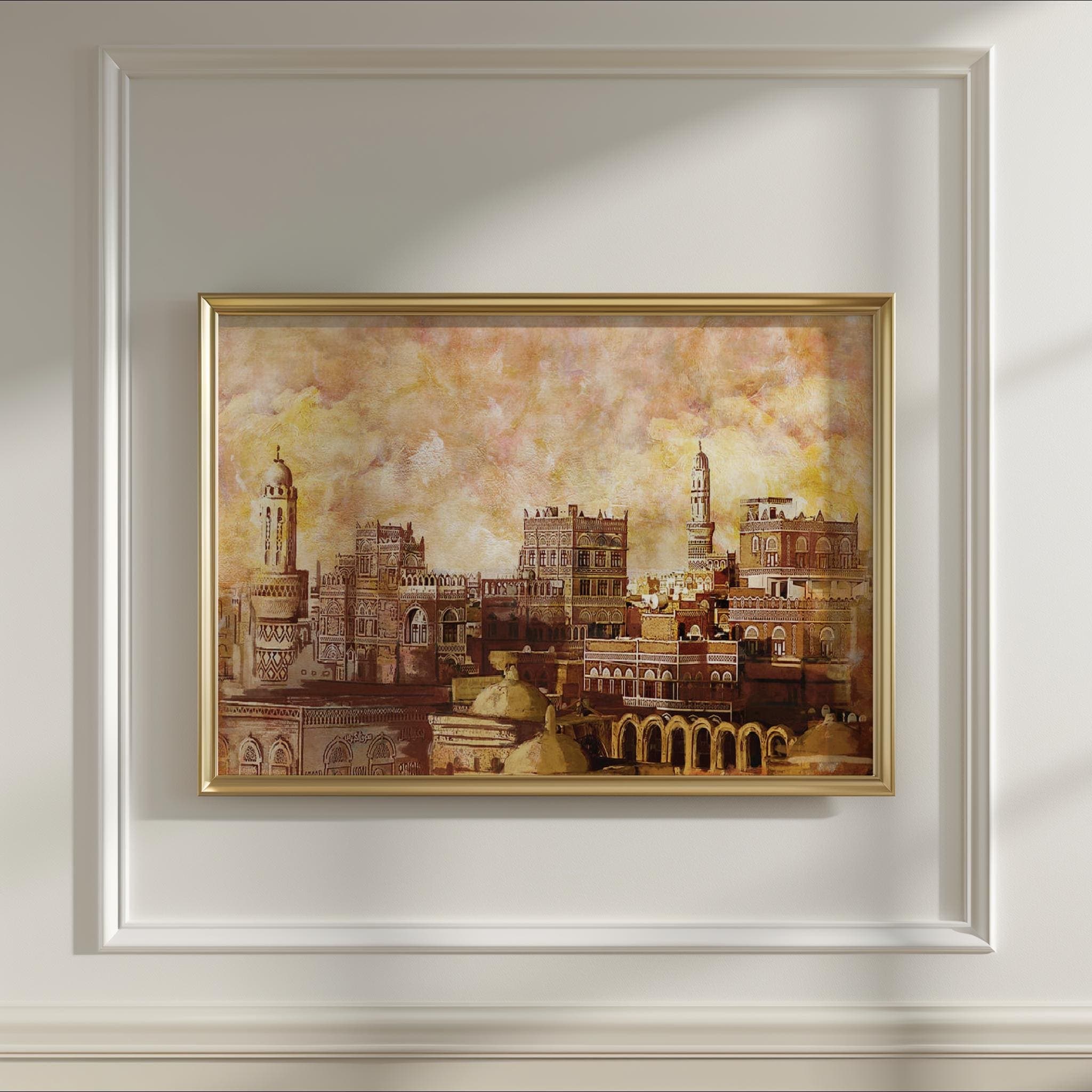 Yemen Landscape | Islamic Gifts | Arabic Decor | Sanaa Mosque Wall Art | Horizontal Poster - image 3