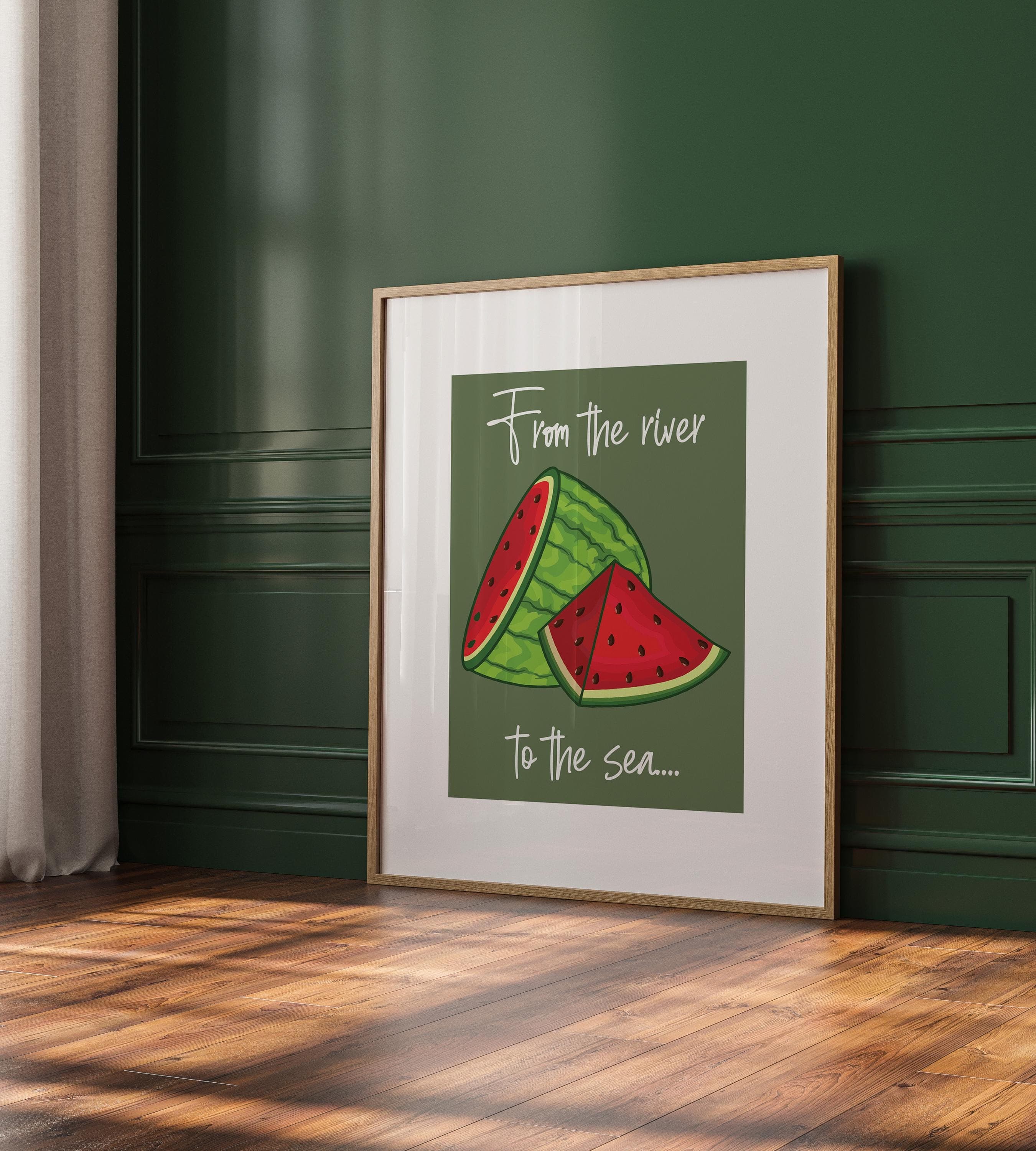 Palestinian Watermelon Islamic Art Print, Modern Arabic Decor - image 3