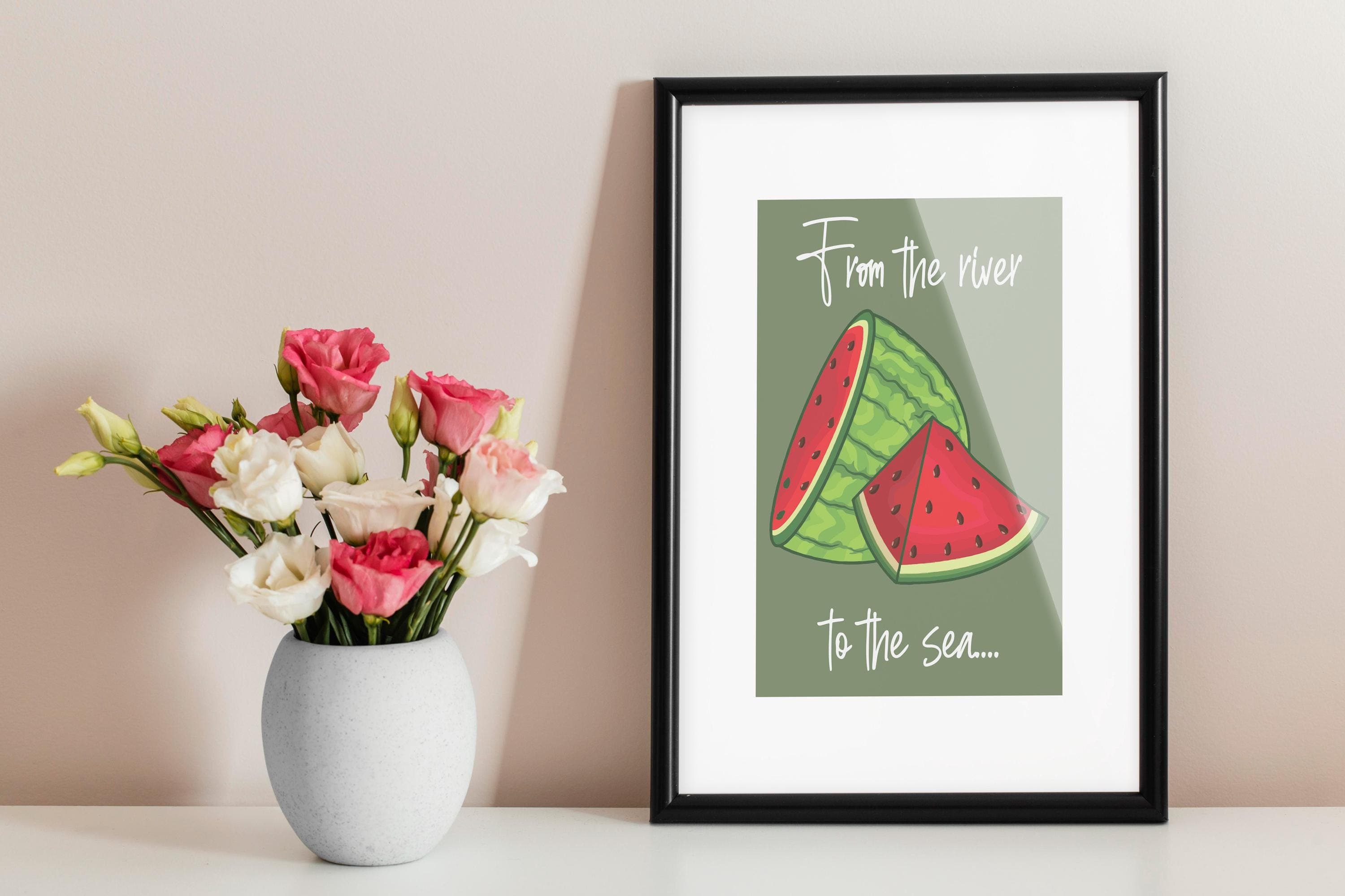 Palestinian Watermelon Islamic Art Print, Modern Arabic Decor - image 4
