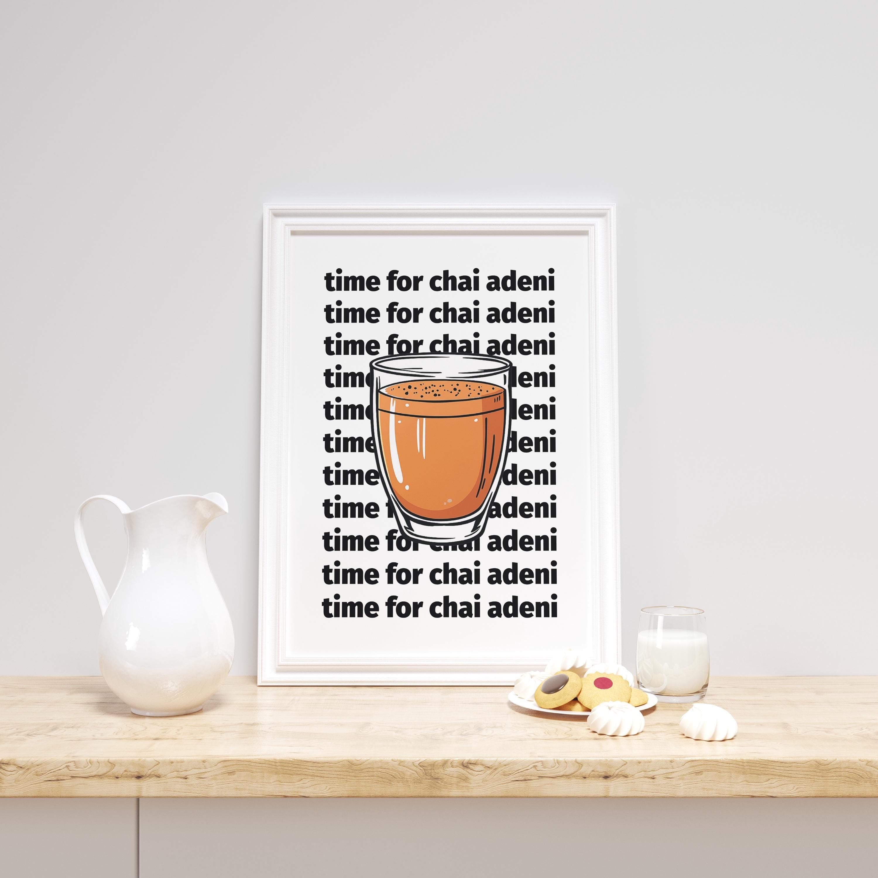 Adeni Tea Poster, Yemen Cafe Wall Art, Middle Eastern Decor, Yemenite Chai Print