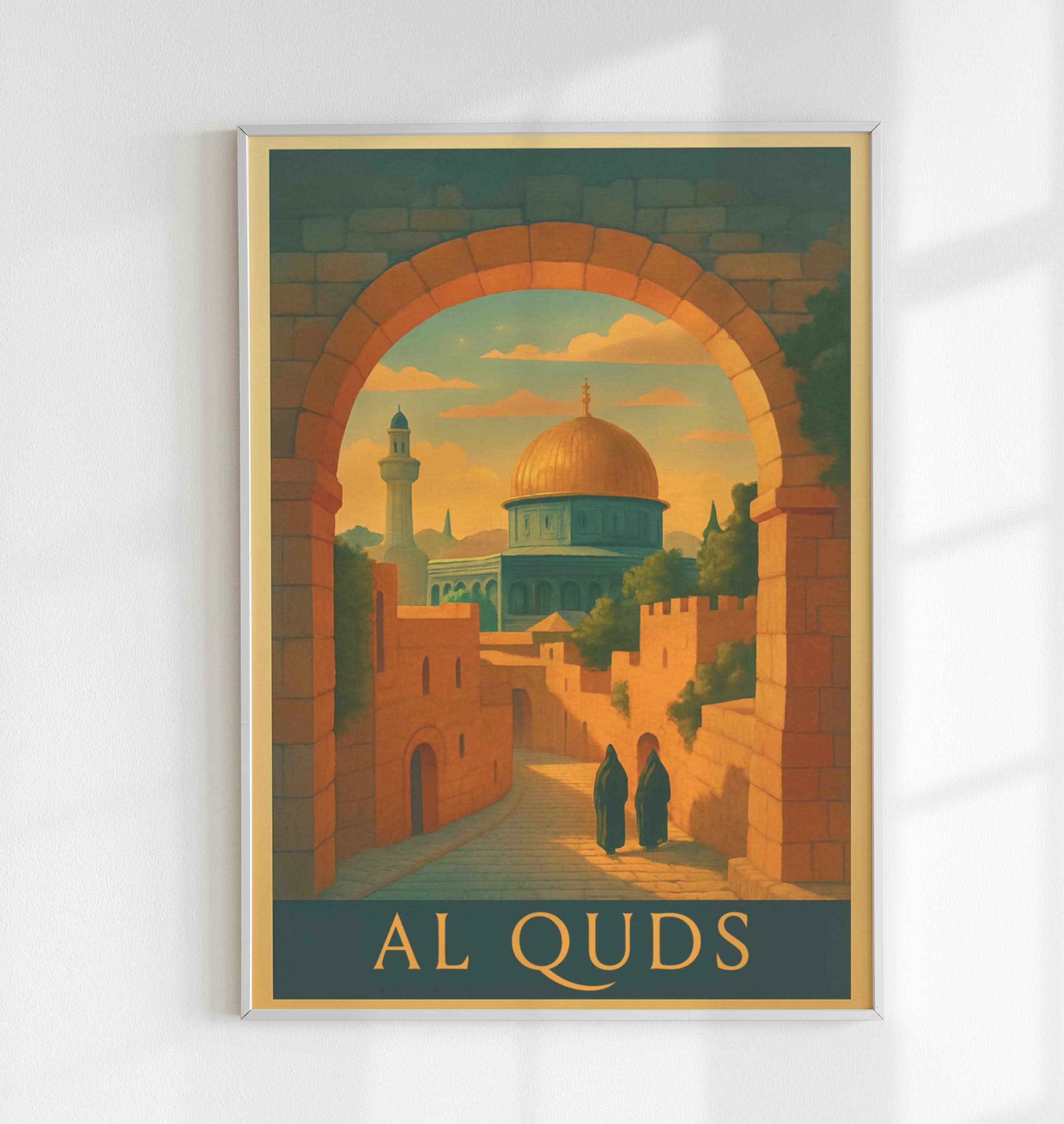 Palestine Poster | Al Quds Dome | Jerusalem Wall Art | Islamic Decor | Middle East Keffiyeh - image 3
