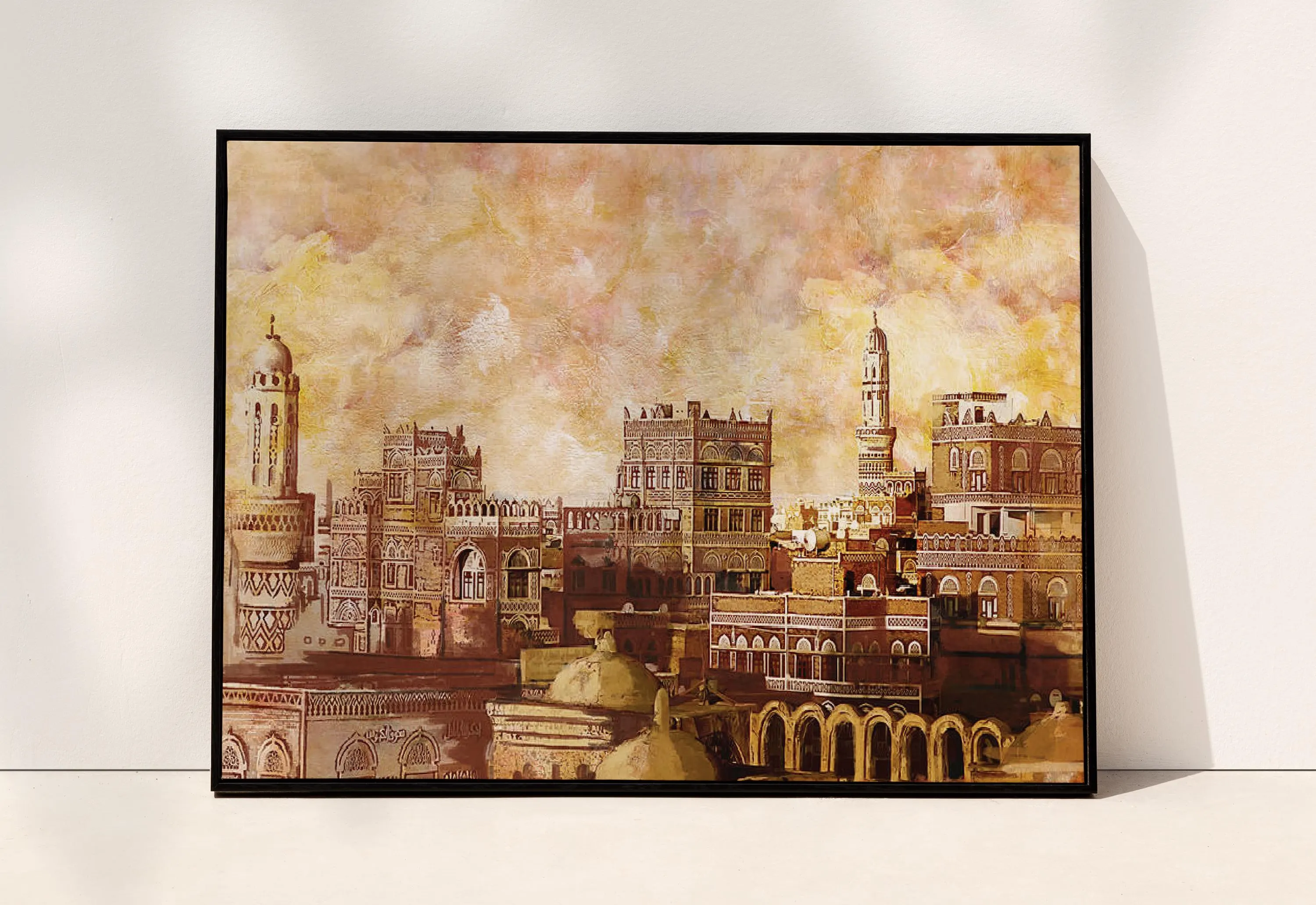 Yemen Landscape | Islamic Gifts | Arabic Decor | Sanaa Mosque Wall Art | Horizontal Poster - image 2