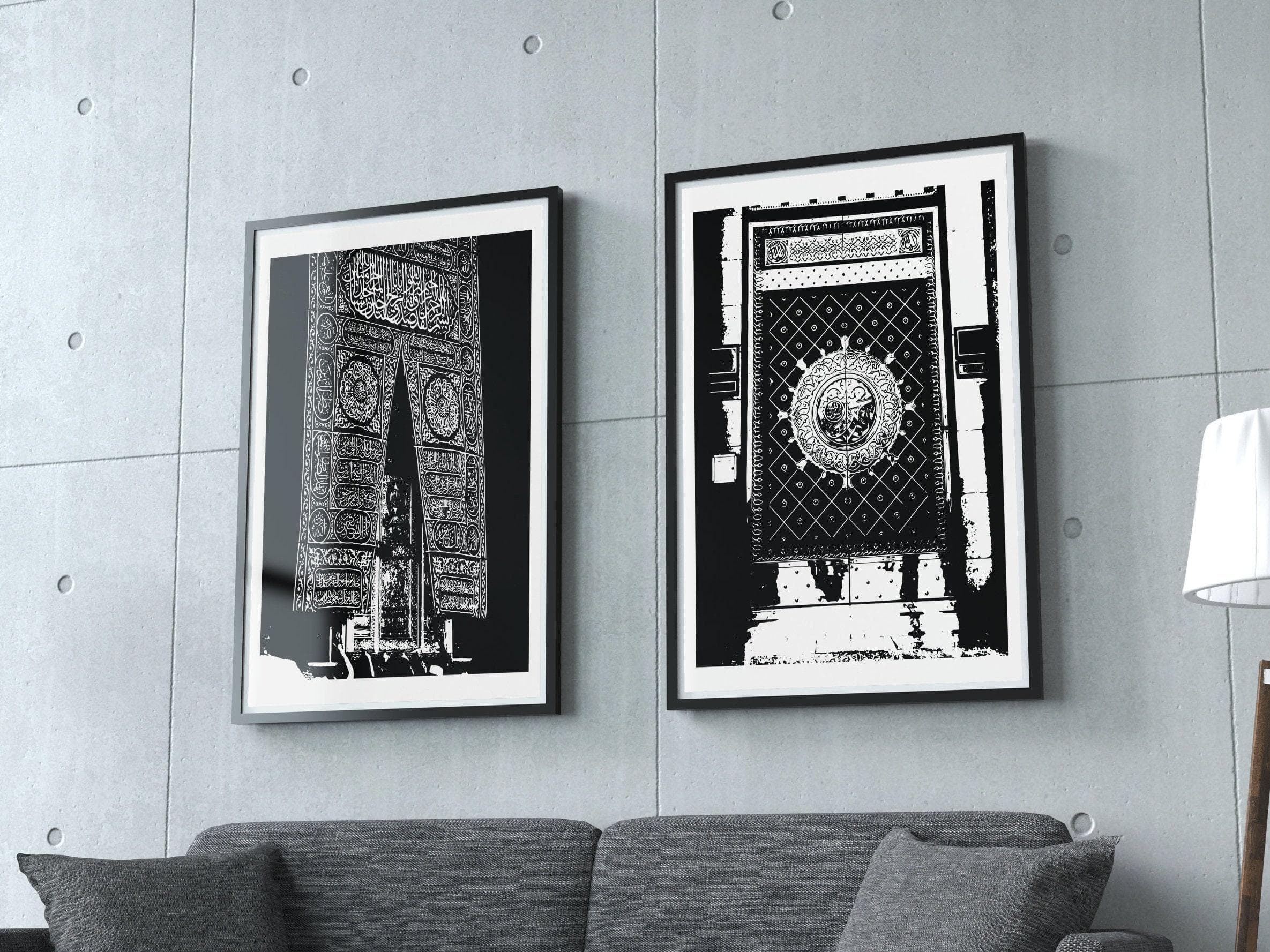 Umrah Haramain Holy Mosque Wall Art | Black and White Islamic Photography of Makkah & Madinah - image 3