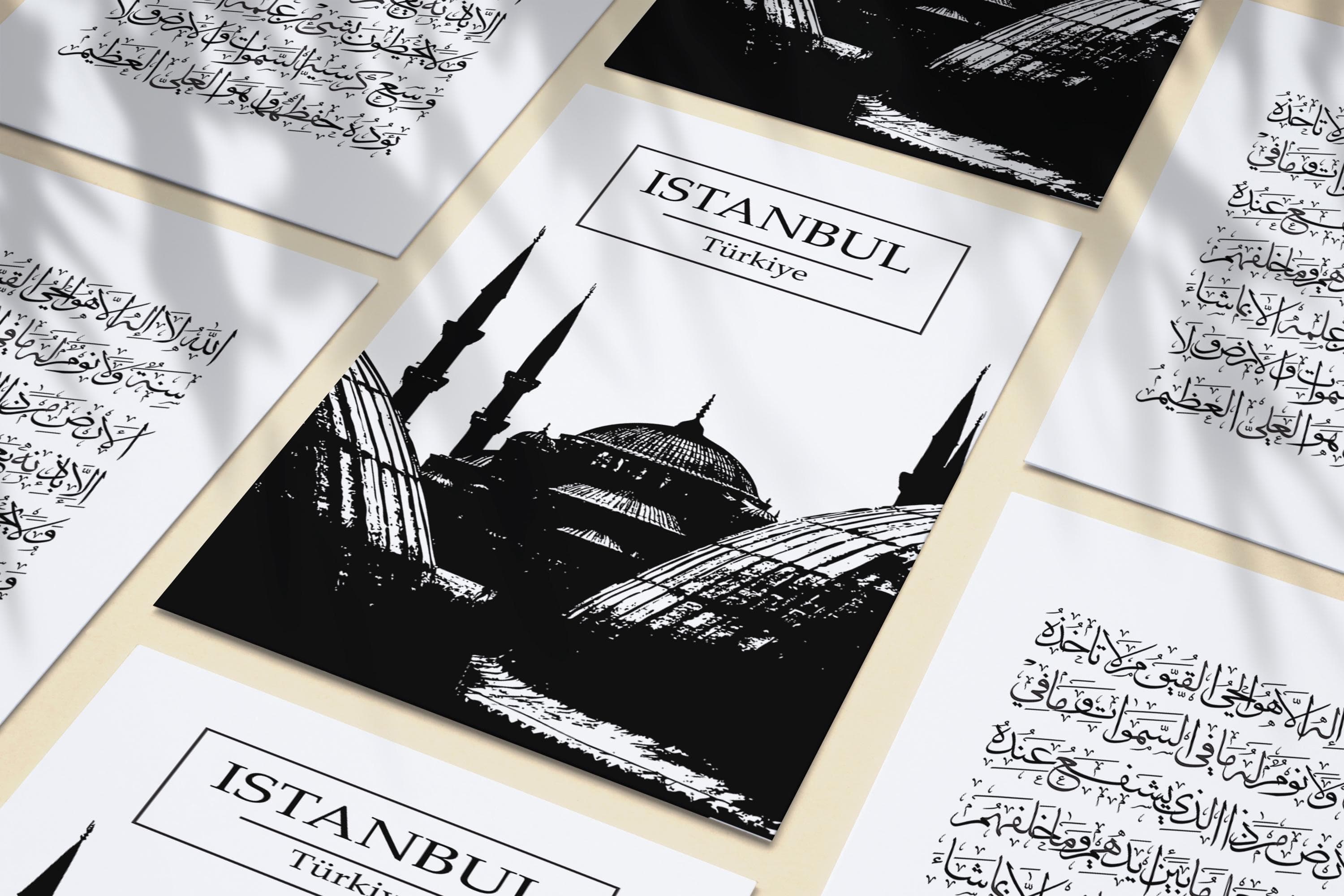 Istanbul Turkish Print | Minimal Black & White Mosque Wall Art | Sultan Ahmet Decor - image 4