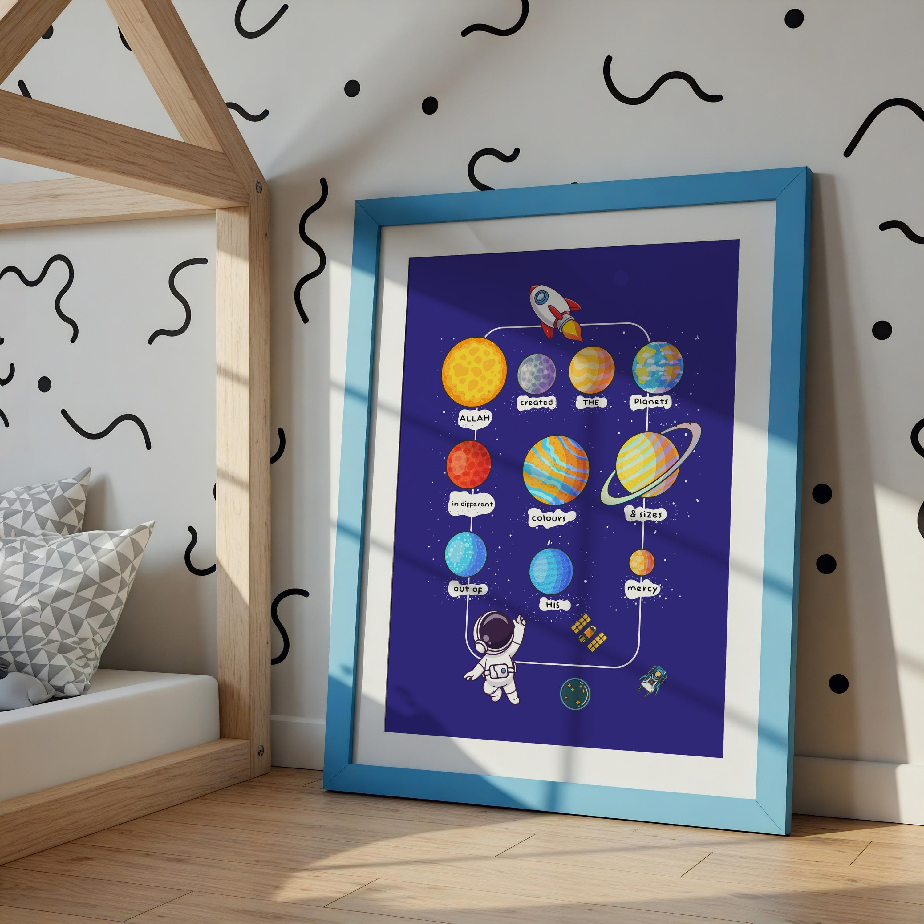 Islamic Space Kids Room Art | Celestial Planet Dua Print - image 3