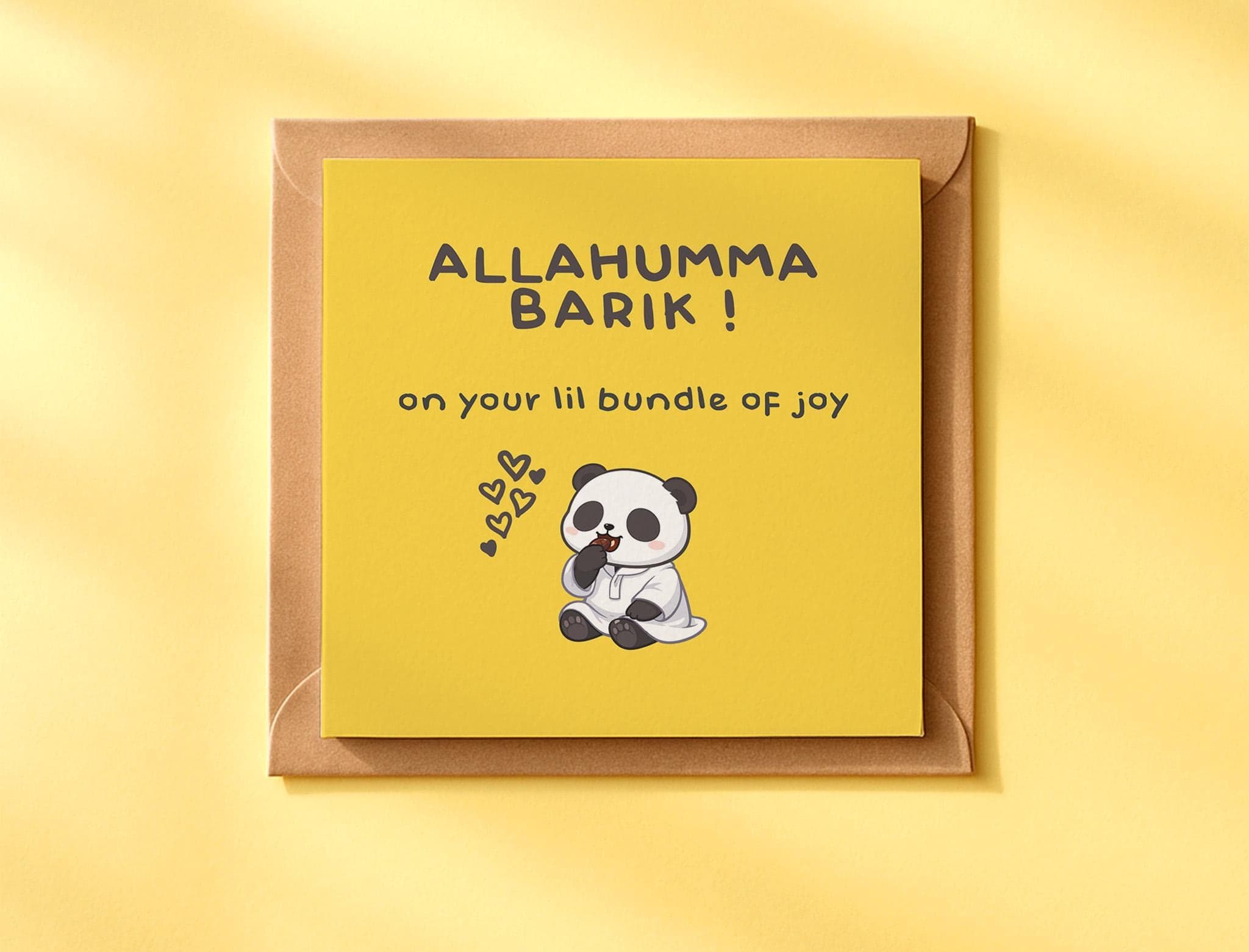 Islamic Newborn Baby Cards | Colorful Modern Square Announcement Cards (Set of 3) - image 4