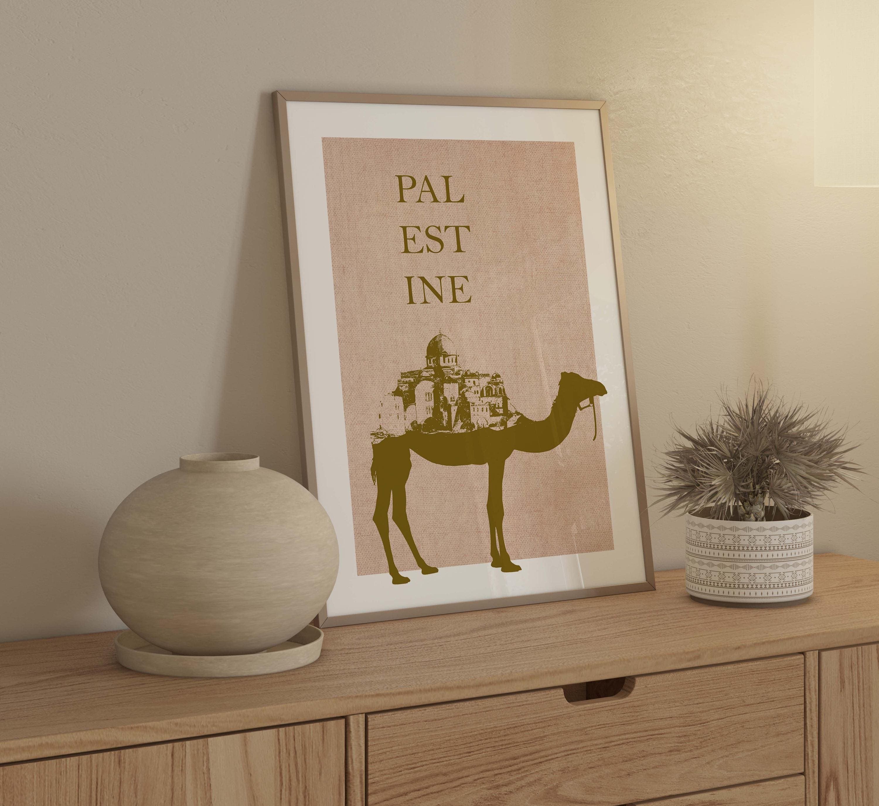 Al Aqsa Mosque Camel Print | Palestinian Boho Desert Art - image 3