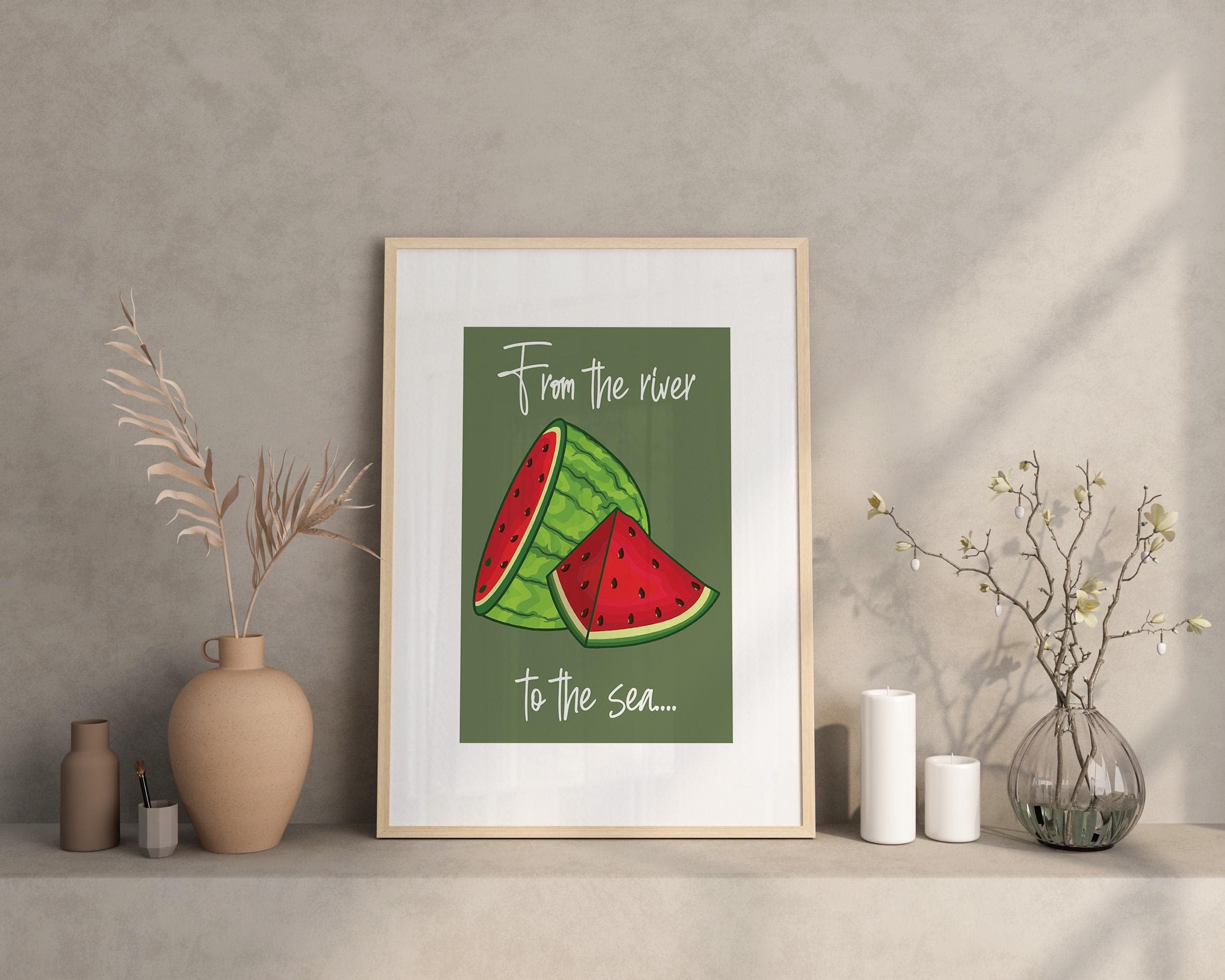 Palestinian Watermelon Islamic Art Print, Modern Arabic Decor - image 5