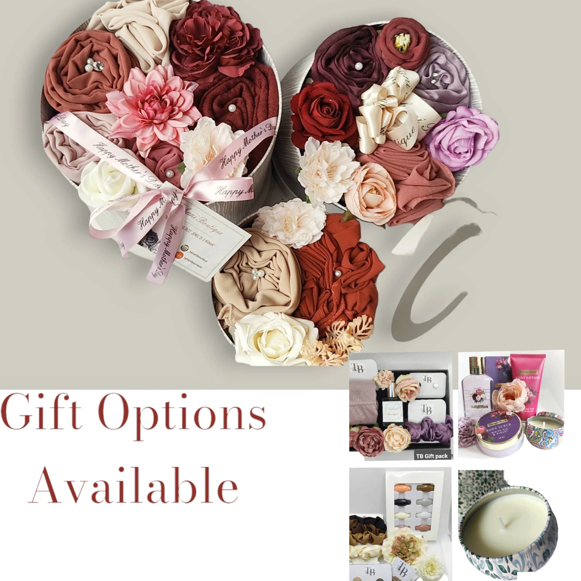 Personalized Hijab Gift Set, Scented Flower Bouquet, Pamper Hamper