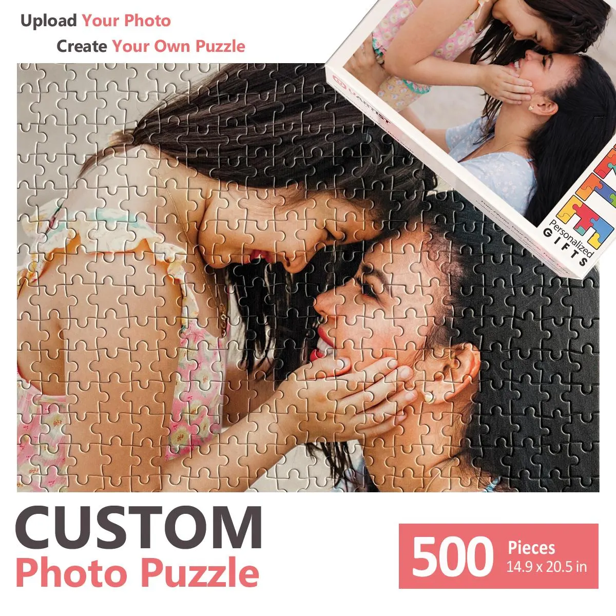 500 Piece Custom Photo Puzzle | Personalized Jigsaw Puzzle | Upload Your Photo | Family Puzzle Gift