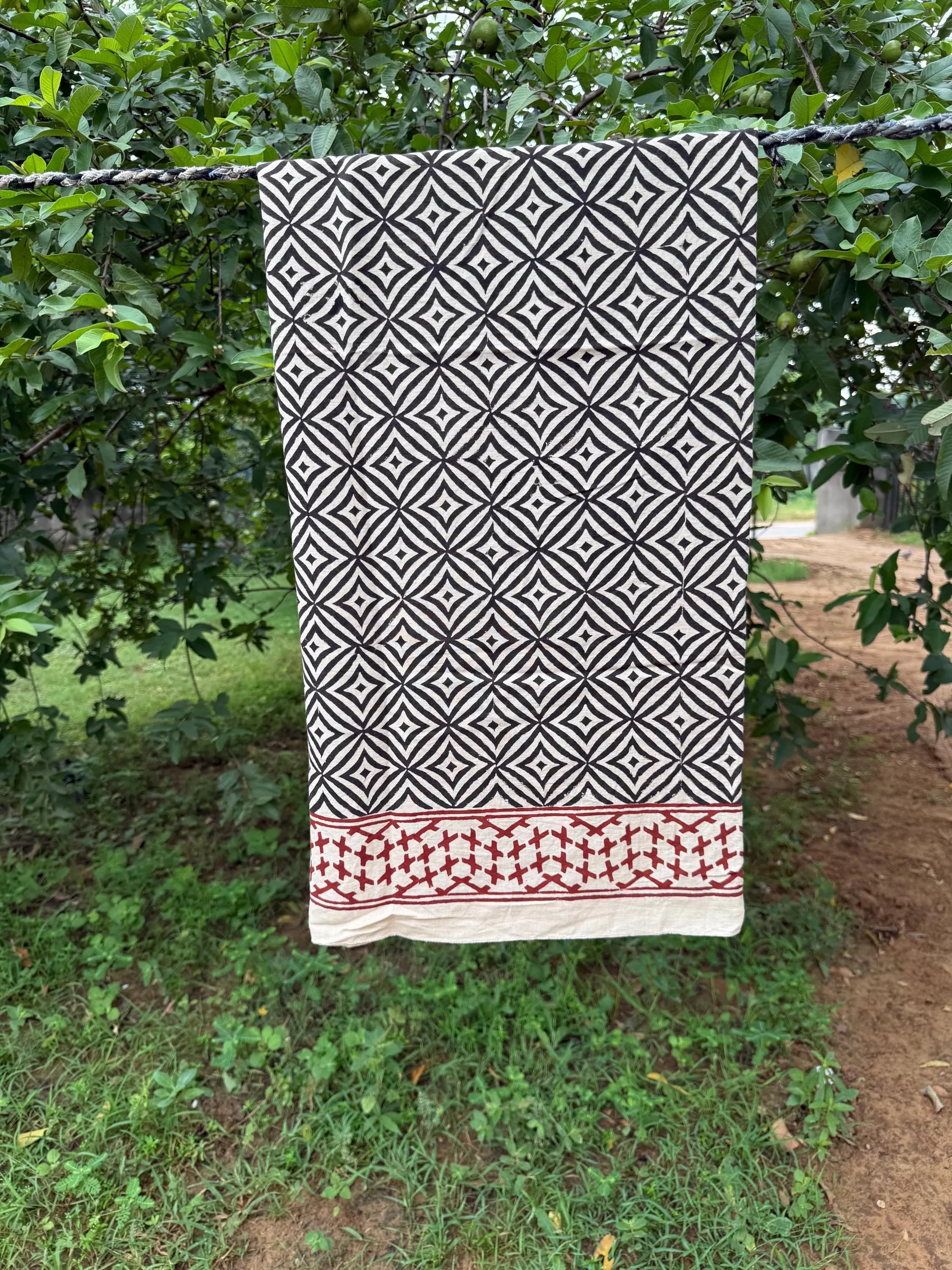 Linen Hand Block Printed  Square Scarf,Hijab for Women, linen head scarf gift,Women face cover,Hijab Head cover,Hand made Head cover - image 3