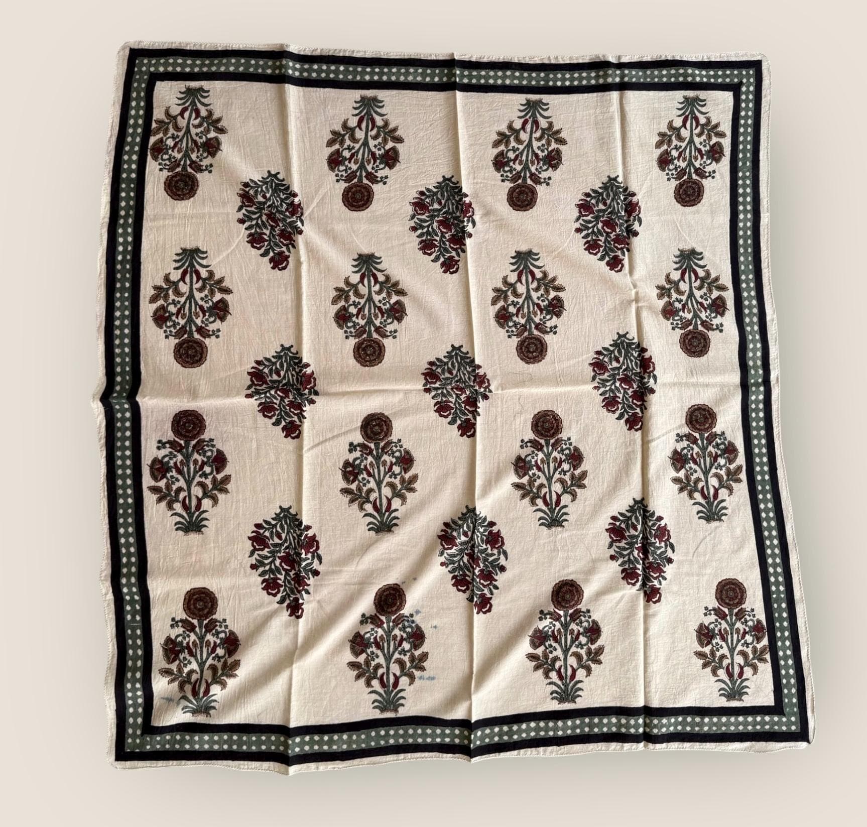 Hand Block Printed Cotton Square Scarf,Hijab for Women, Cotton head scarf,gift,Women face cover,Hijab Head cover,Hand made Head cover - image 3