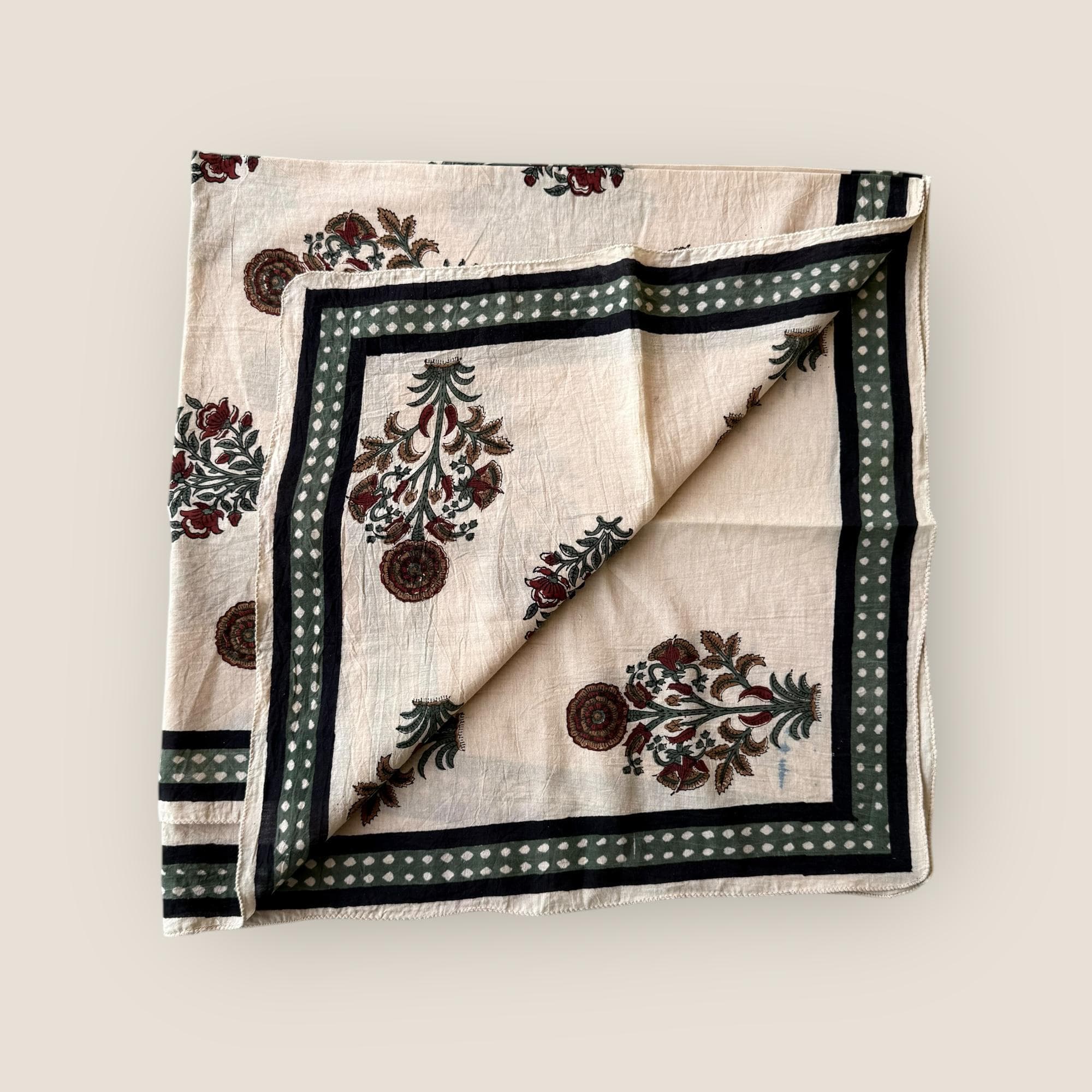 Hand Block Printed Cotton Square Scarf,Hijab for Women, Cotton head scarf,gift,Women face cover,Hijab Head cover,Hand made Head cover - image 4