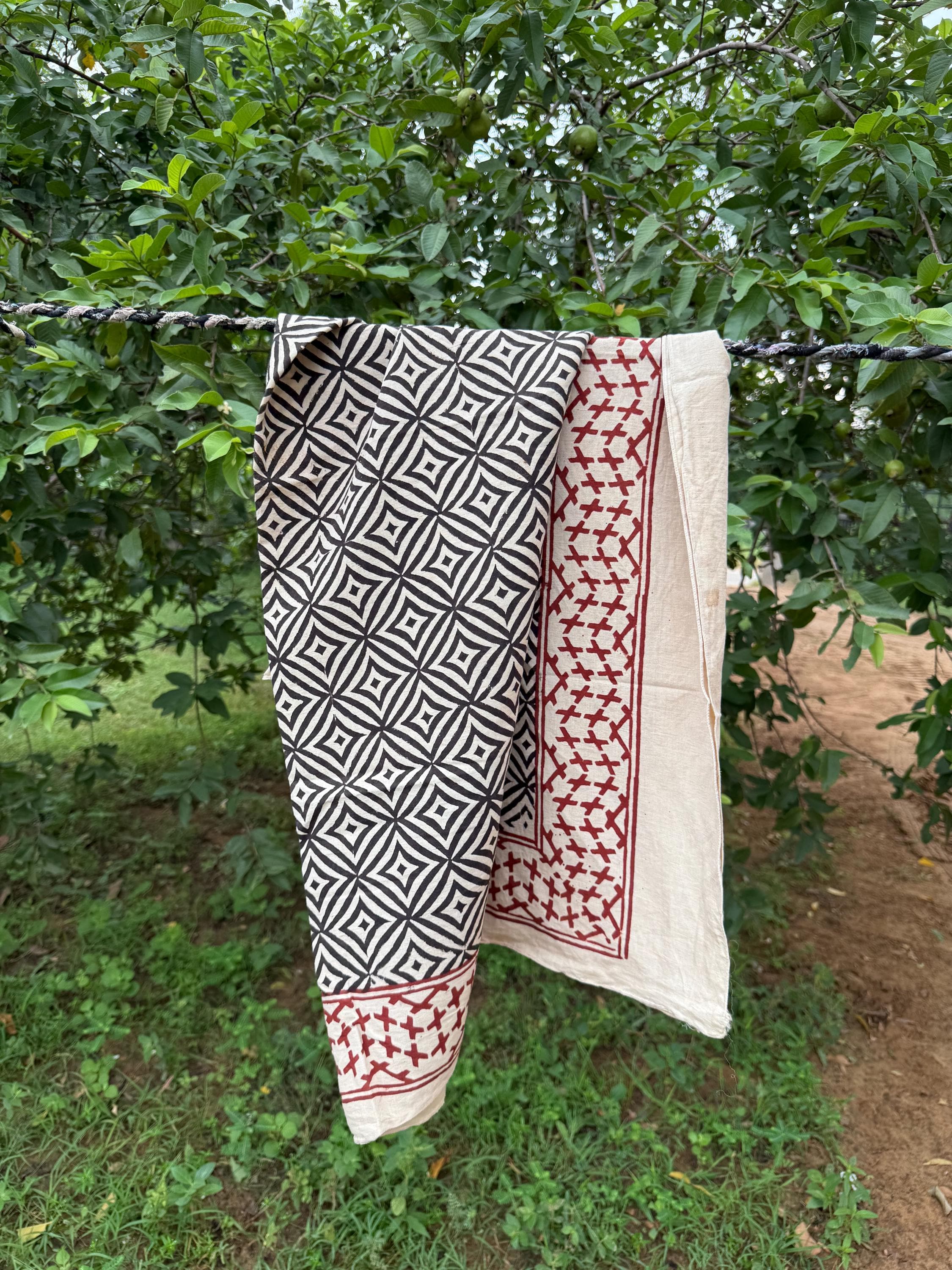 Linen Hand Block Printed  Square Scarf,Hijab for Women, linen head scarf gift,Women face cover,Hijab Head cover,Hand made Head cover - image 4