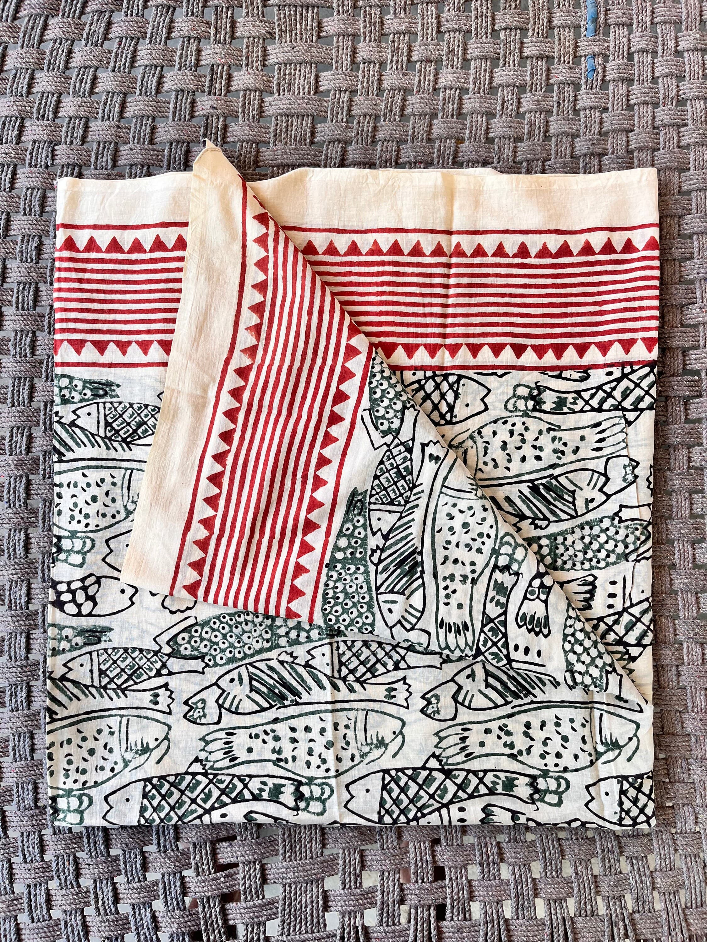 Hand Block Printed Cotton Beach Sarong: Indian Pareo Wrap - image 4