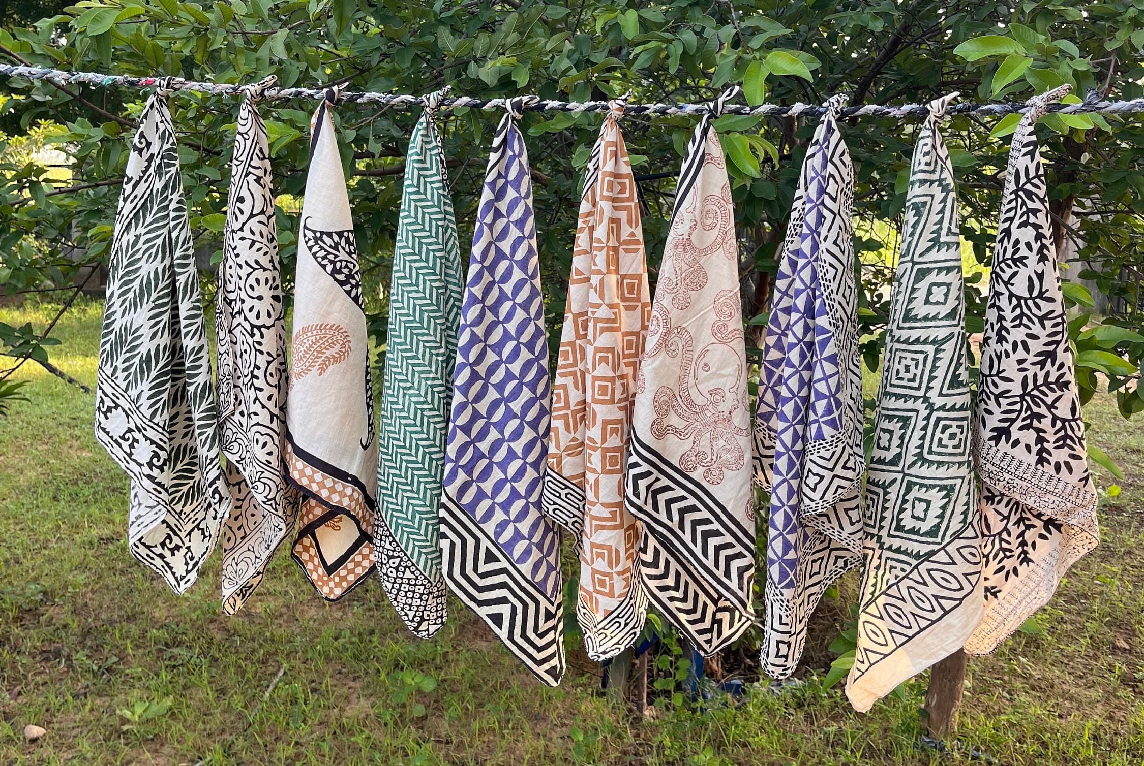 Set of 10 Indian cotton Bandana Scarf,Foulard,Neckerchief,Necktie Face Mask,Hijab,Hand Made Gift for Mom,Dad,Wife,Husband,Gf,Bf