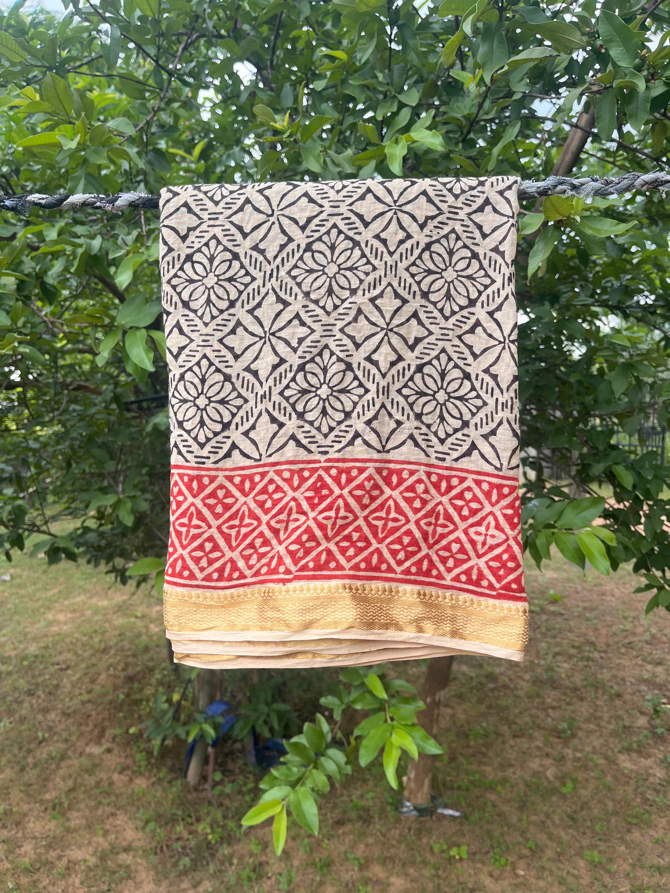 Hand Block Print Cotton Sarong, Beach Cover Up, Indian Pareo, Boho Beach Wrap, Handmade Cotton Sarong