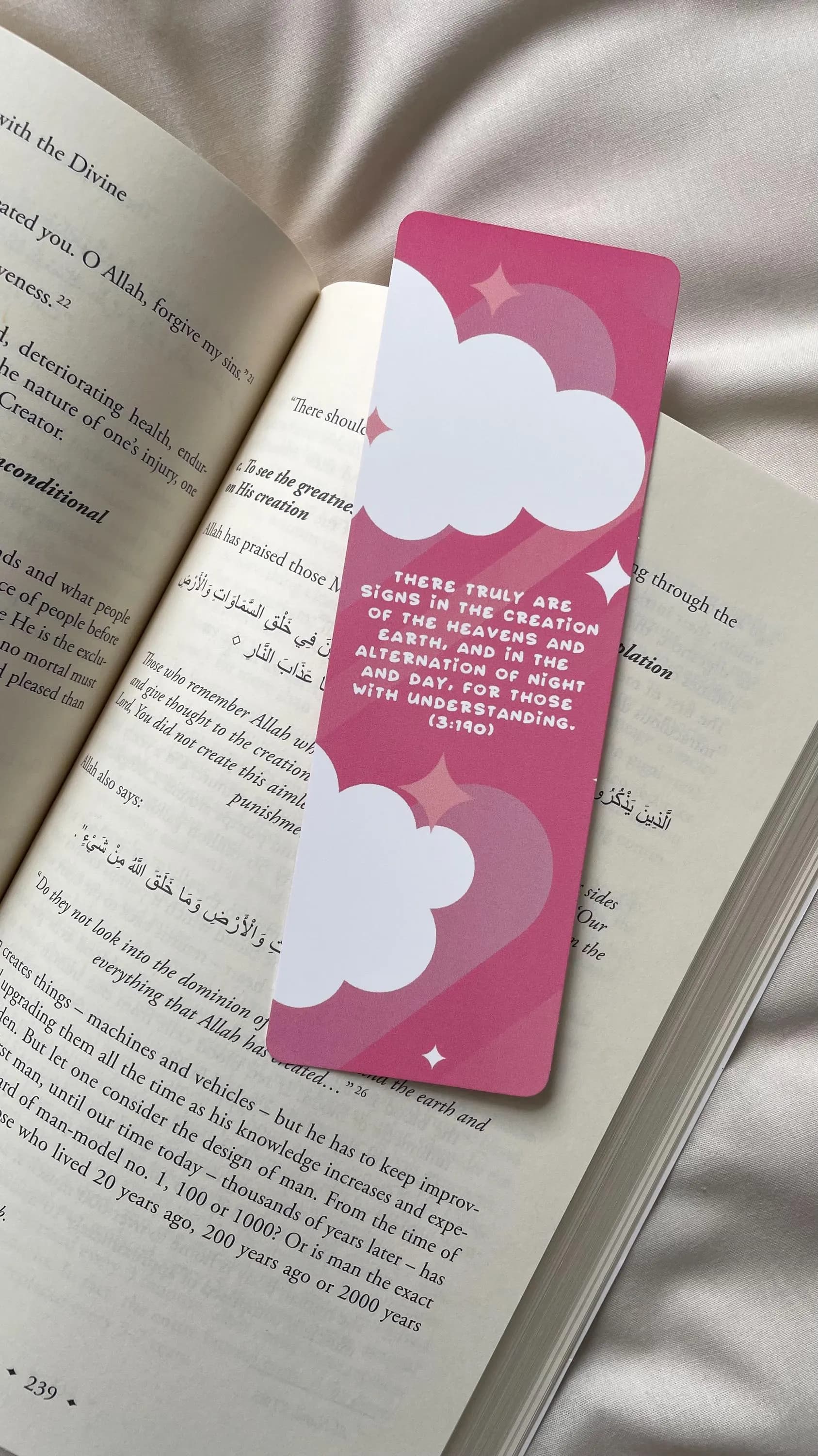Pink Islamic Bookmark | Quran Quote Art | Muslim Gift