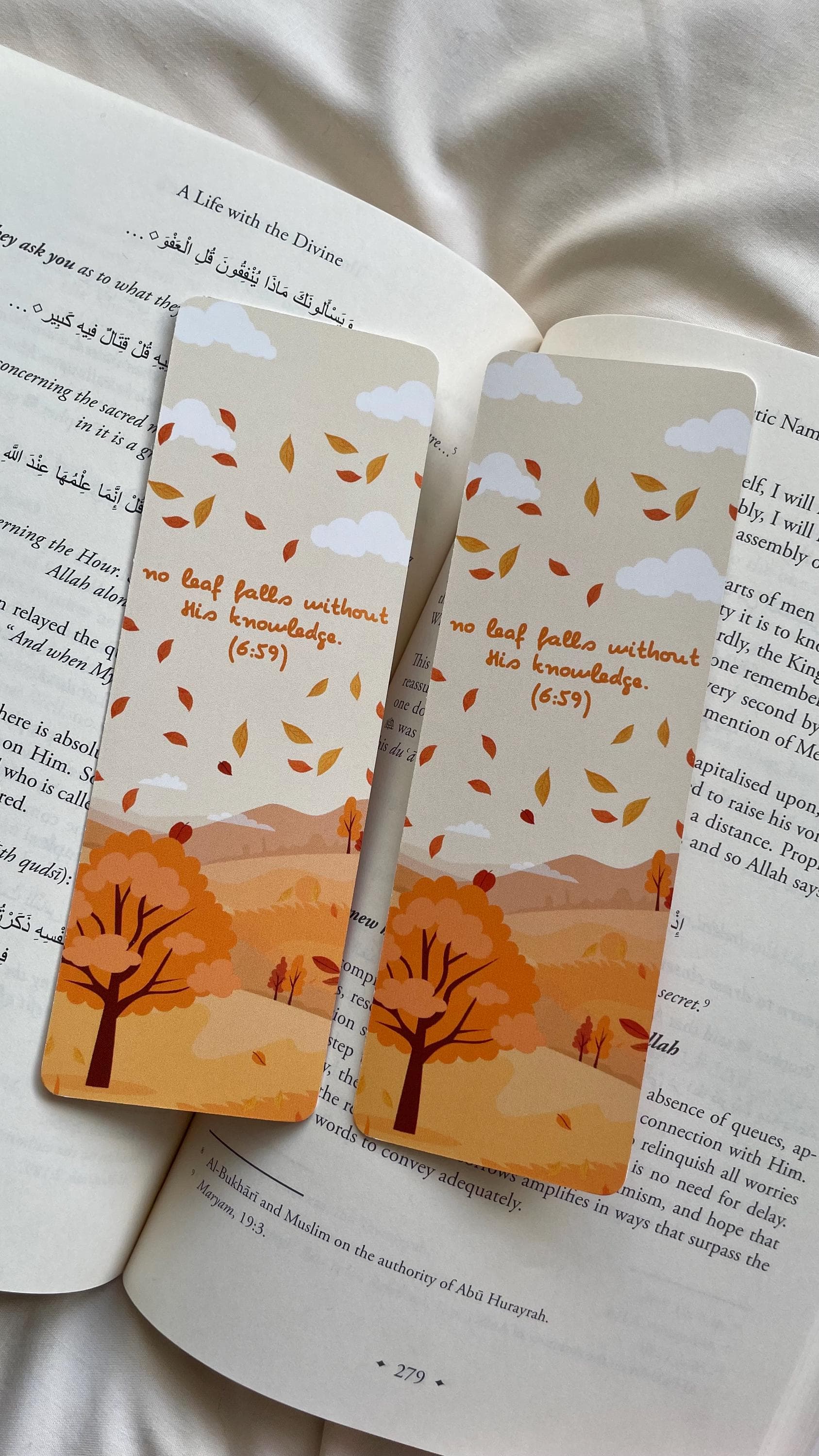Islamic Bookmark | Quran Verse Autumn Design - image 3