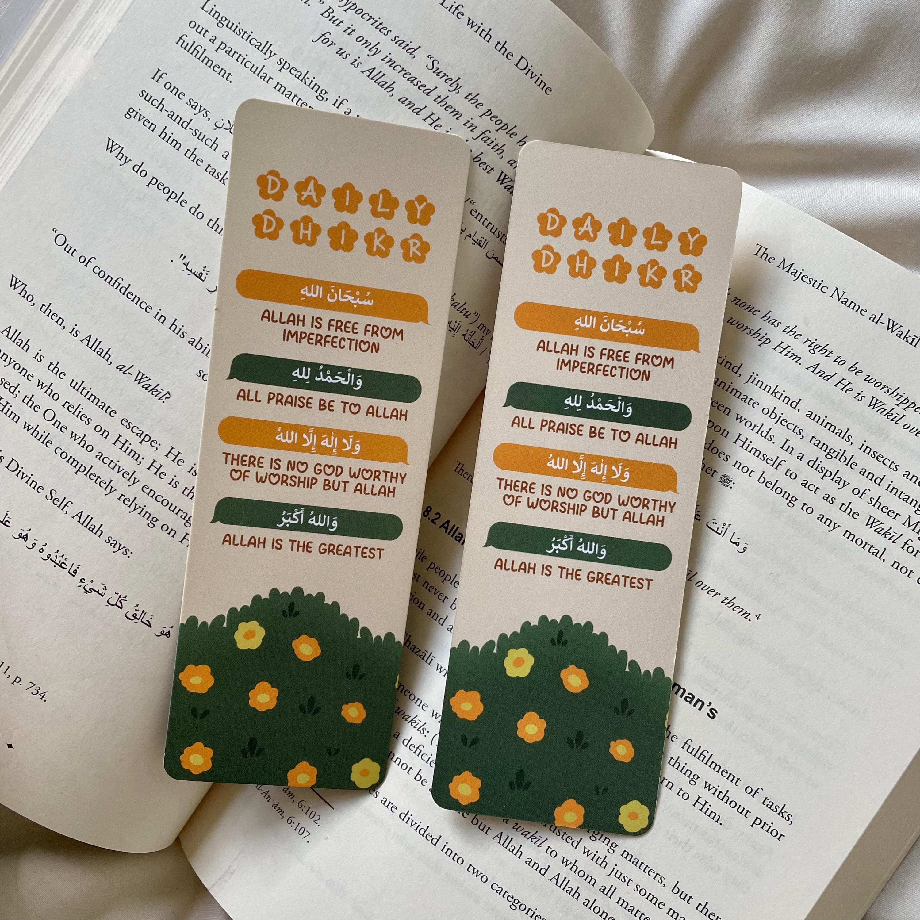 Islamic Bookmark | Daily Dhikr, Quran Gift