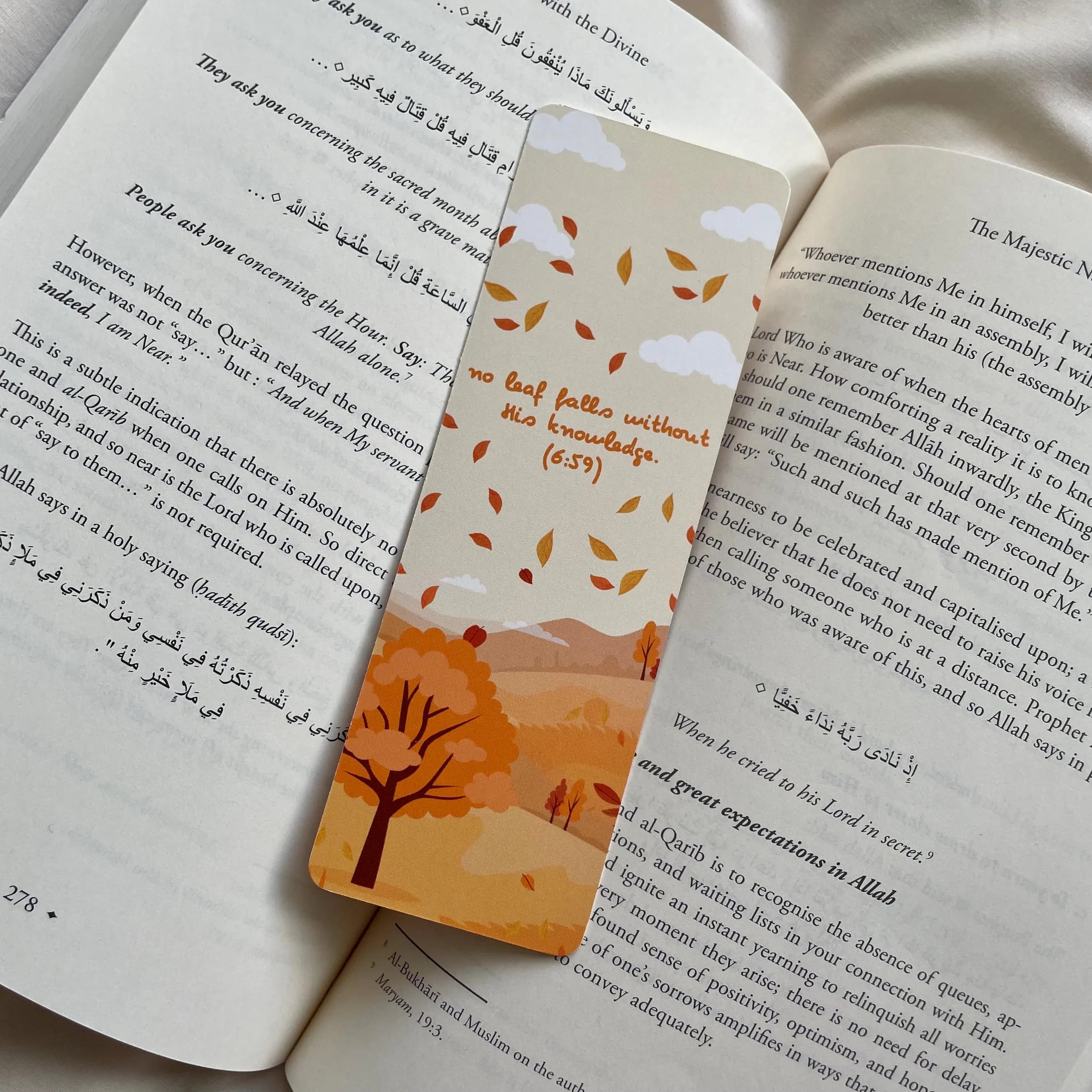 Islamic Bookmark | Quran Verse Autumn Design - image 2