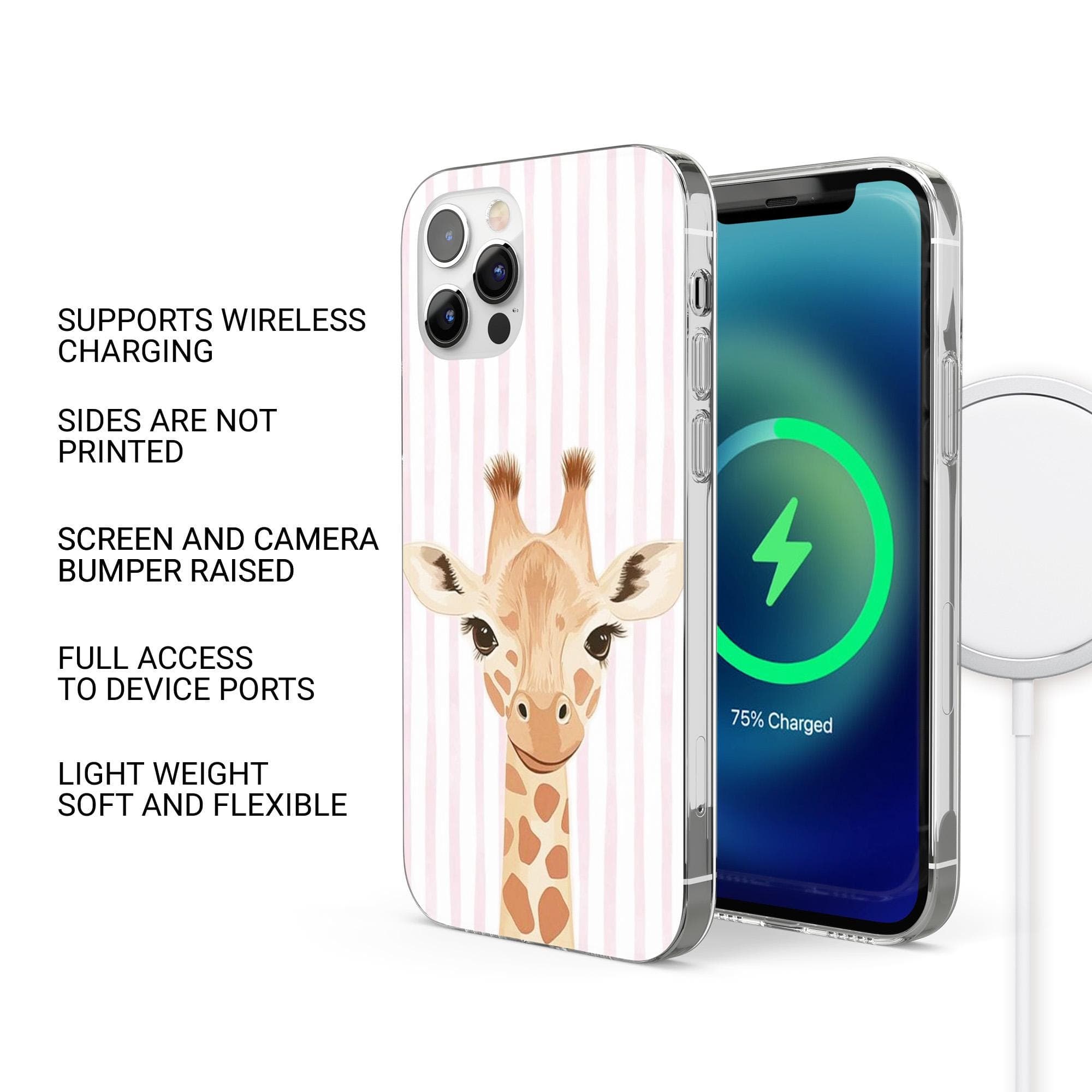 Giraffe Phone Case Wild Animal Safari Cover for iPhone 17 Pro, 16, 15, 14, 13, 12, Samsung S25, S24, A16, A56, Pixel 10, 9A, 8Pro - image 3