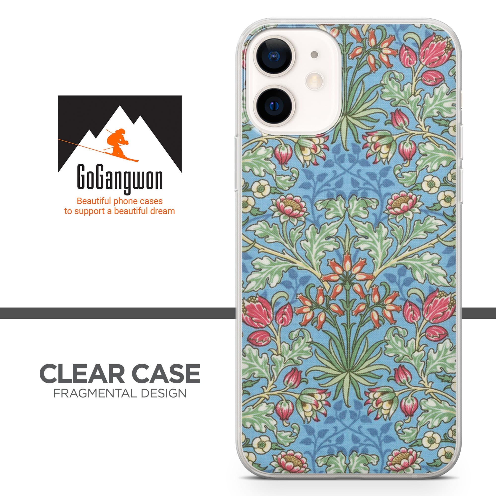William Morris Floral Phone Case fit for iPhone 14, 13 Pro, 12 mini, 11, XR, 7+, 7 & Samsung A50, A51, S21, A53, Huawei P20, P30 Pro D62 - image 4