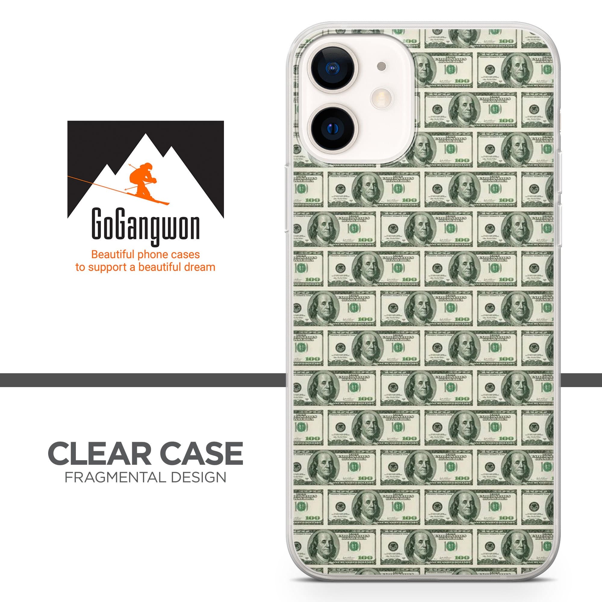 Dollars Money Pattern Phone Case fit for iPhone 14, 13 Pro, 12 mini, 11, XR, 7+, 7 & Samsung A50, A51, S21, A53, Huawei P20, P30 Pro D4 - image 3