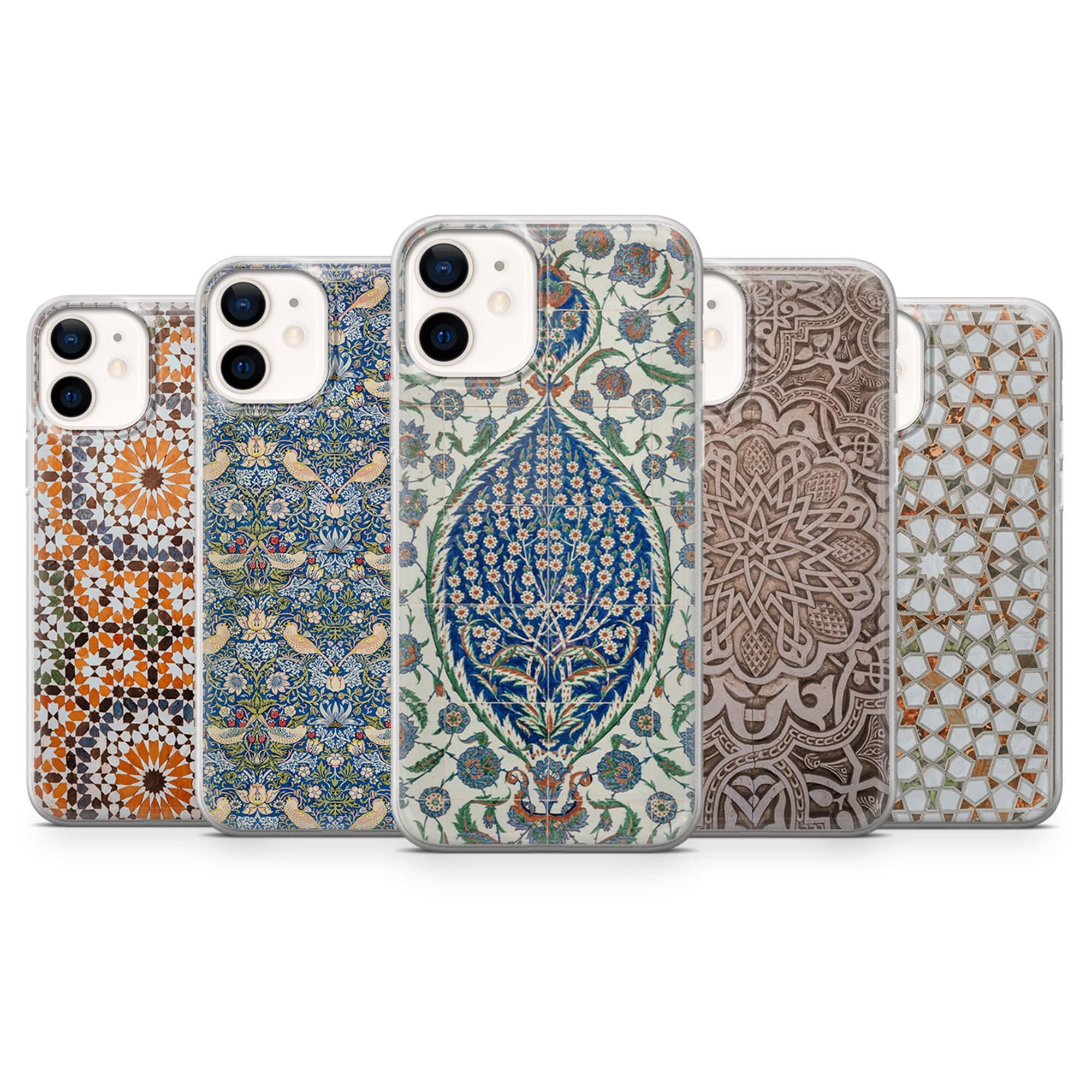 Moroccan Tiles Design Phone Case for iPhone 14, 13 Pro, 12 mini, 11, XR, 7+, 7 & Samsung A50, A51, S21, A53, Huawei P20, P30 Pro D53