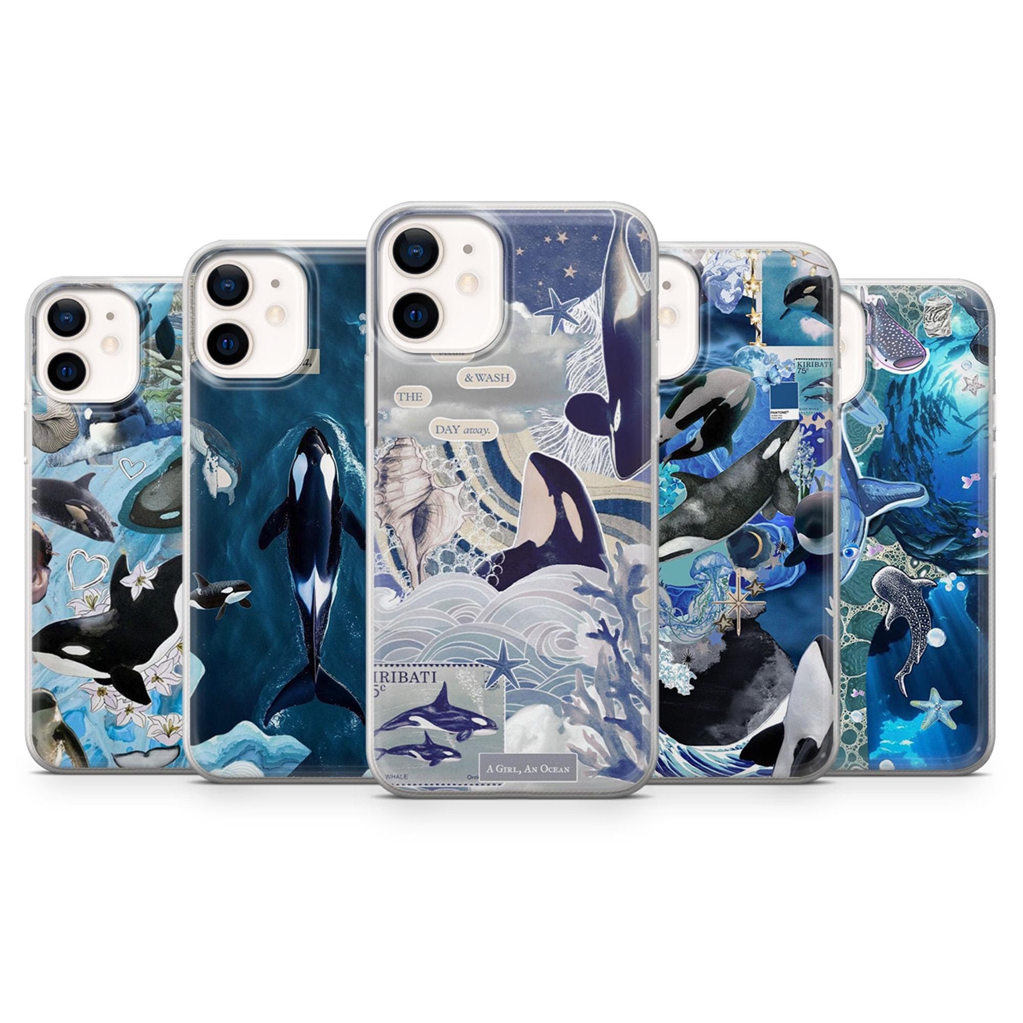 Orca Phone Case Killer Whale Dolphin Cover for iPhone 17 Pro, 16, 15, 14, 13, 12, Samsung S25, S24, A16, A56, Pixel 10, 9A, 8