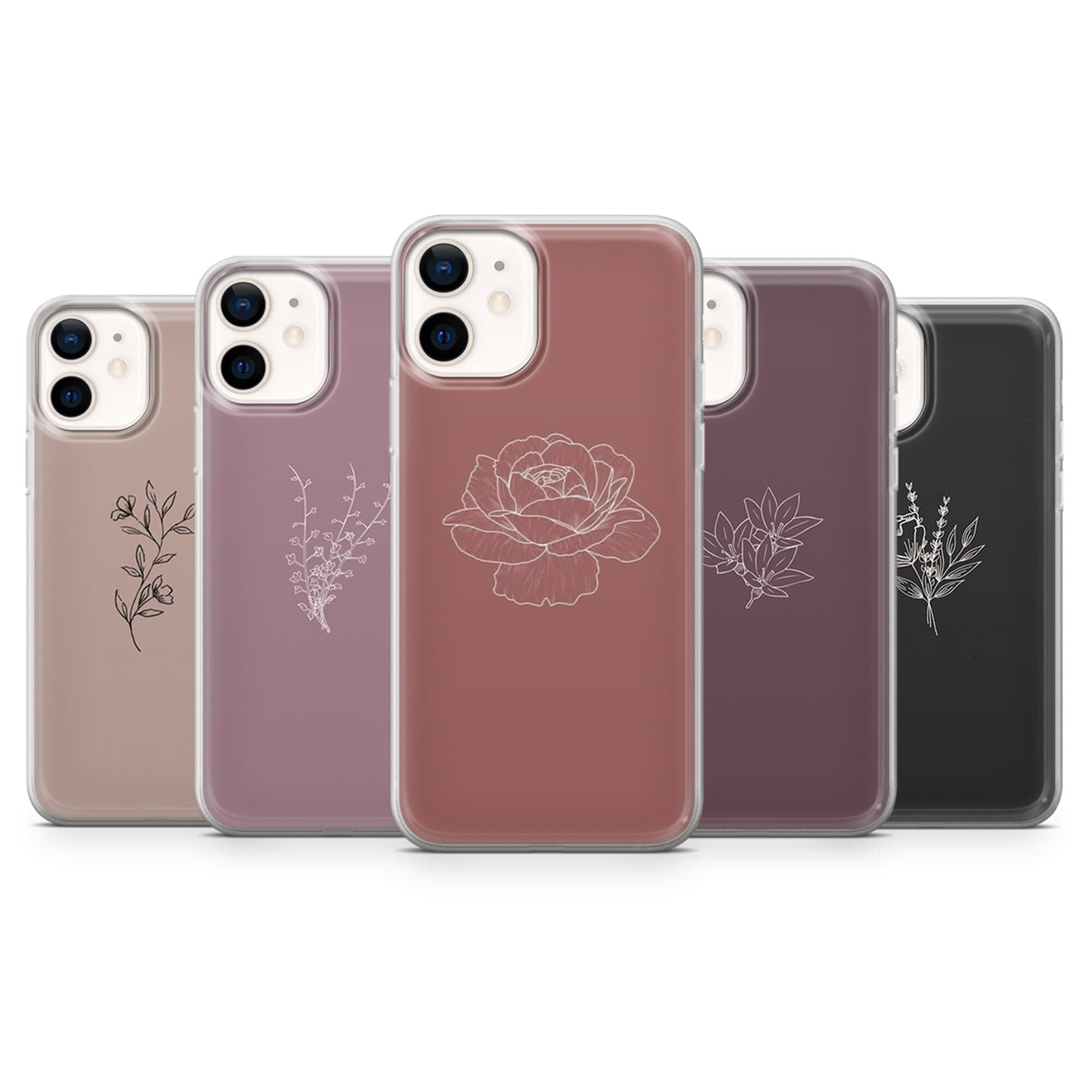 One line design Phone Case fit for iPhone 14, 13 Pro, 12 mini, 11, XR, 7+, 7 & Samsung A50, A51, S21, A53, Huawei P20, P30 Pro D24