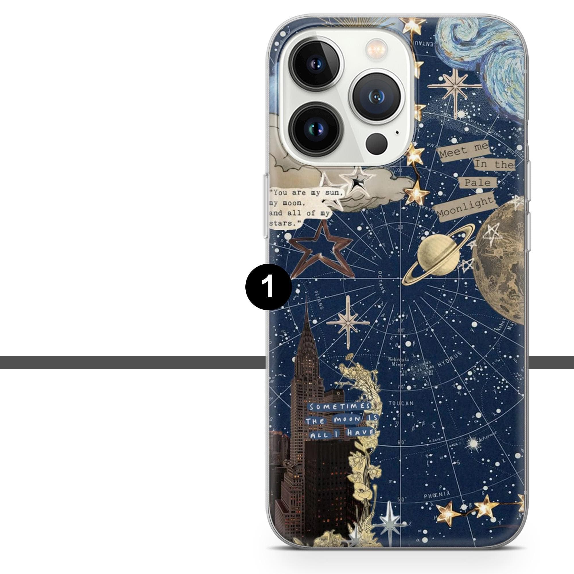 Moon Phone Case Night Sky Celestial Cover for iPhone 17e, 16, 15, 14, 13, 12, Samsung S26, S25, A17, A57, Pixel 10A, 9A, 8 - image 3
