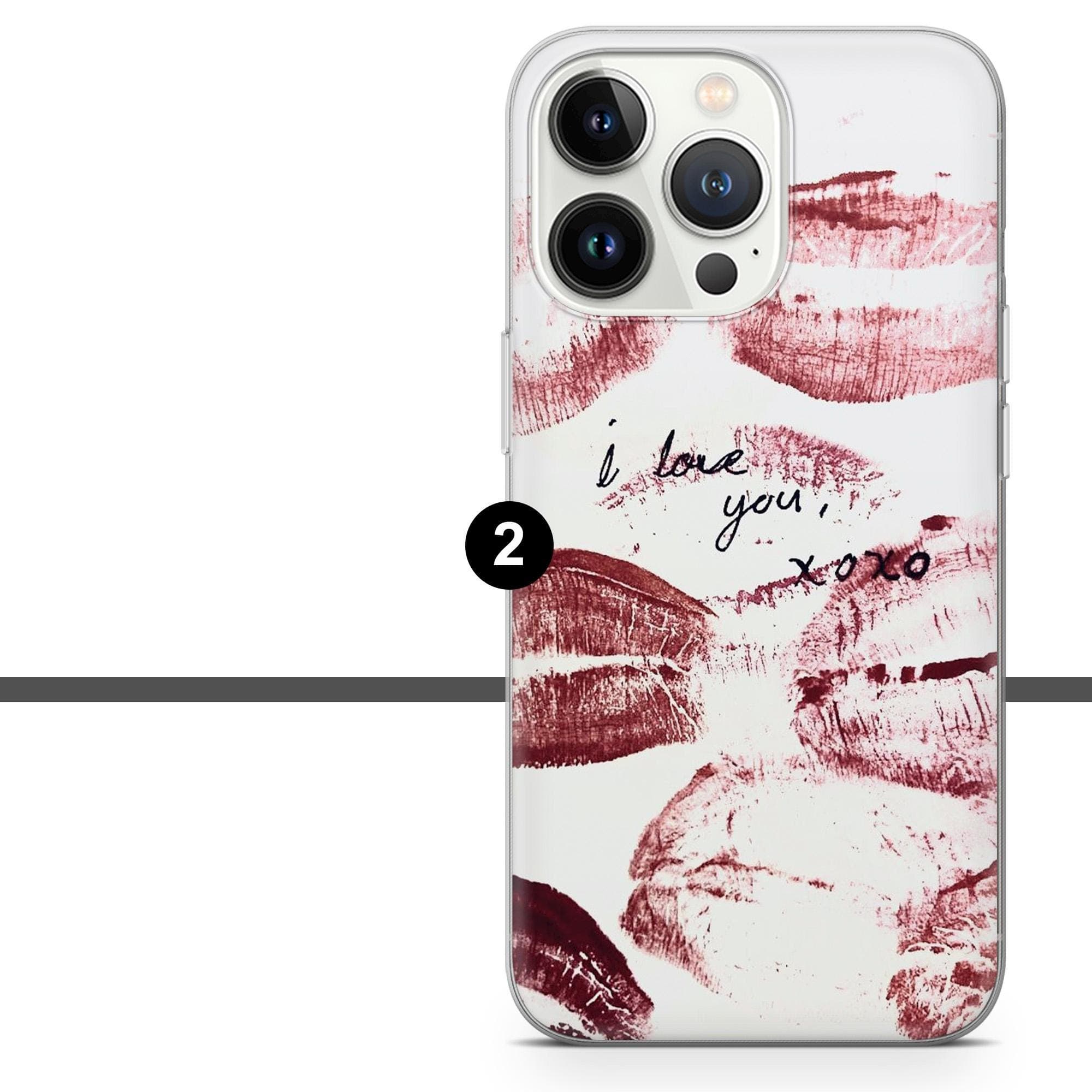 Kiss Mark Phone Case Lipstick Kisses Valentines Day Cover for iPhone 17 Pro, 16, 15, 14, 13, 12, Samsung S25, S24, A16, A56, Pixel 10, 9A, 8 - image 4
