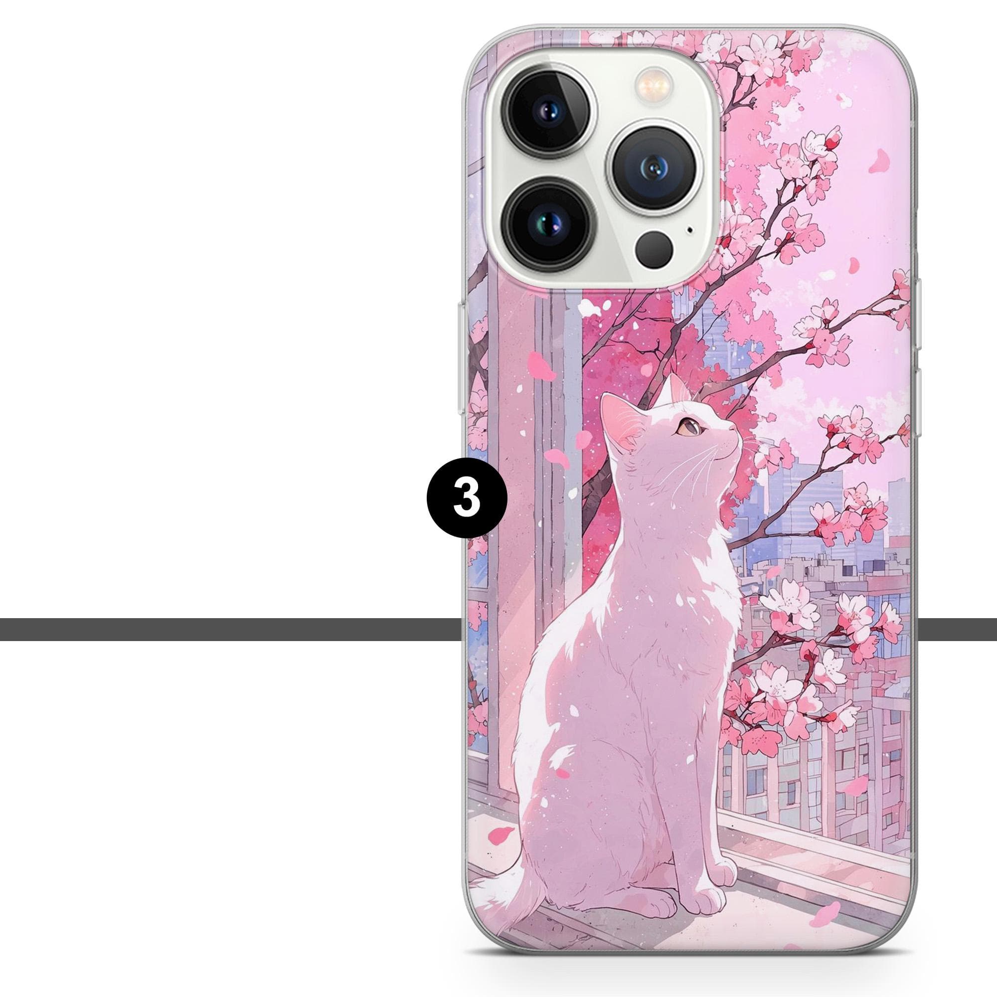 Cherry Blossom Phone Case Anime Sakura Lofi Cover for iPhone 17e, 16, 15, 14, 13, 12, Samsung S26, S25, A17, A57, Pixel 10A, 9A, 8 - image 5