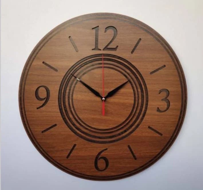 Special Design Wooden Clock, Art Wall Clock, Walnut Wood Clock, Maple Wood Clock, Housewarming Gift, Gift for Him, Mothers day gift
